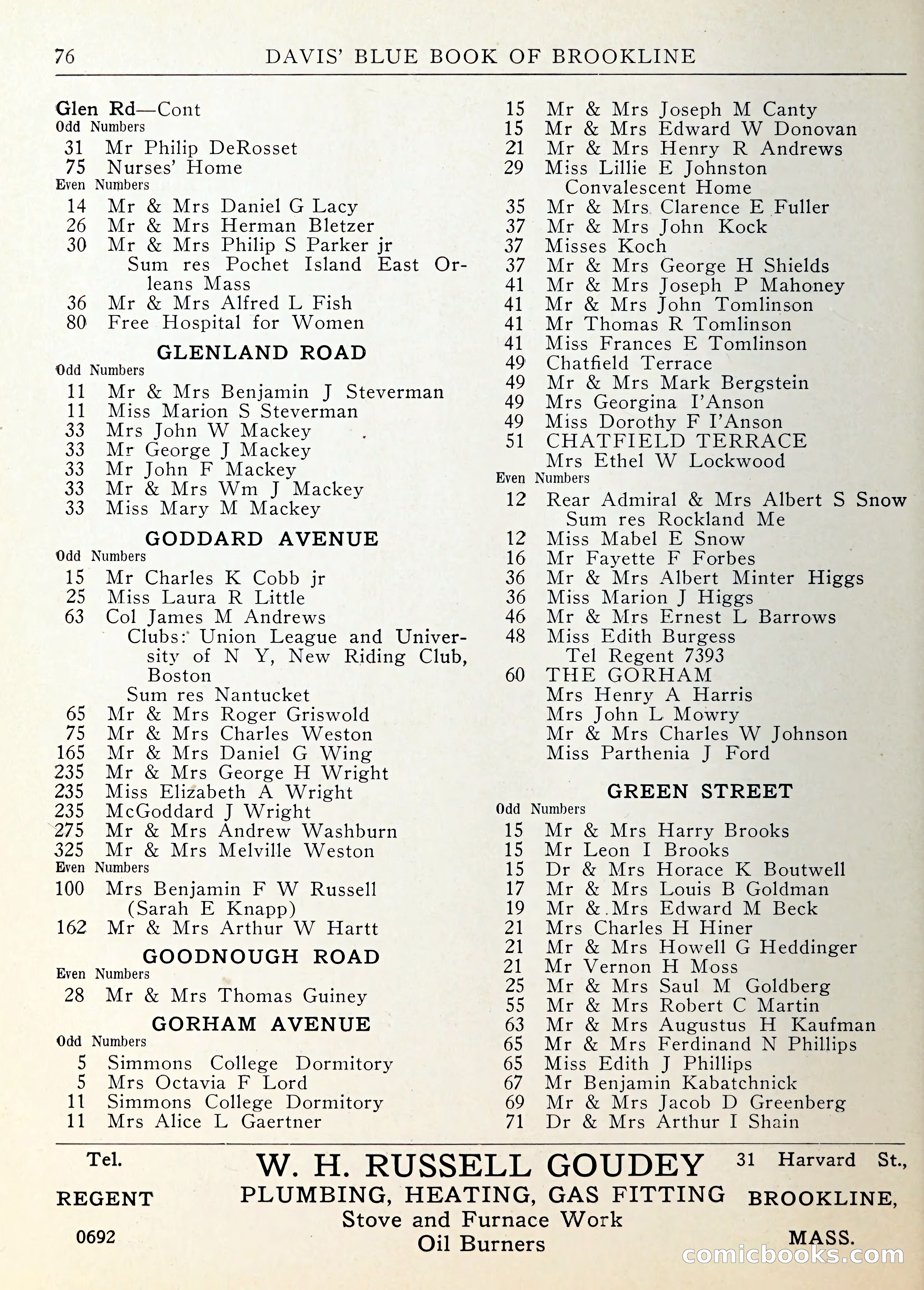 Davis' Blue Book of Brookline — page 77 of 253