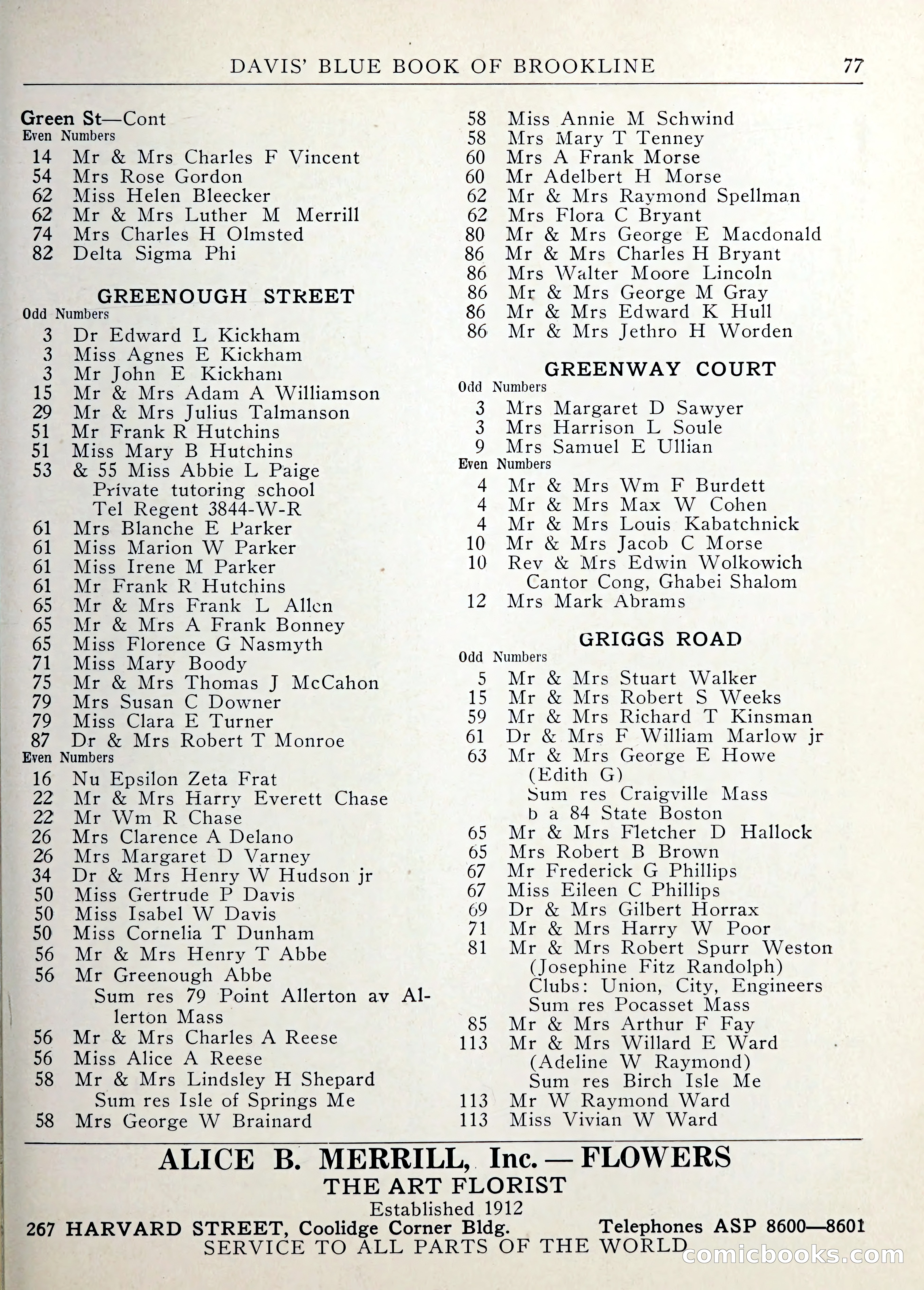 Davis' Blue Book of Brookline — page 78 of 253