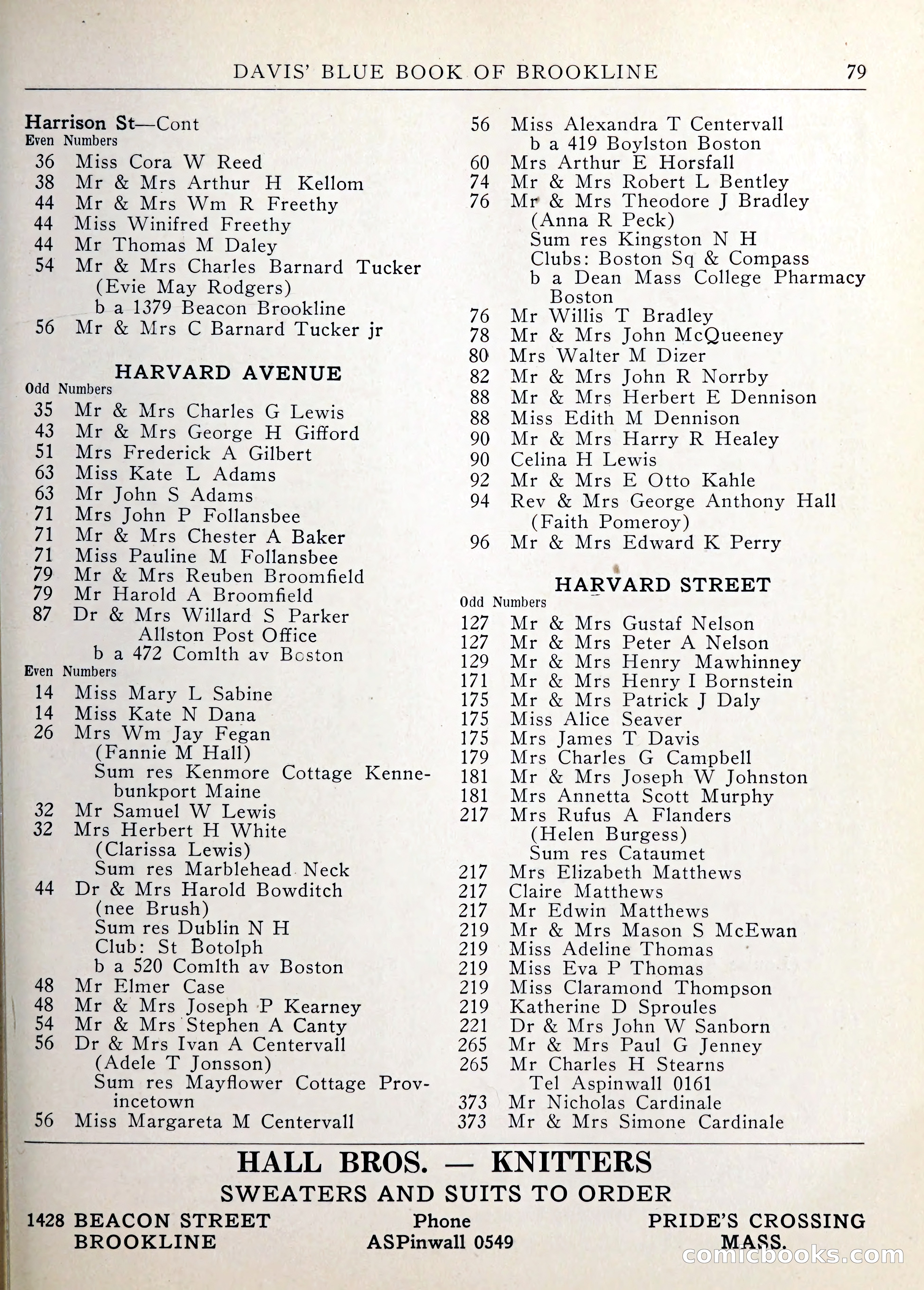Davis' Blue Book of Brookline — page 80 of 253