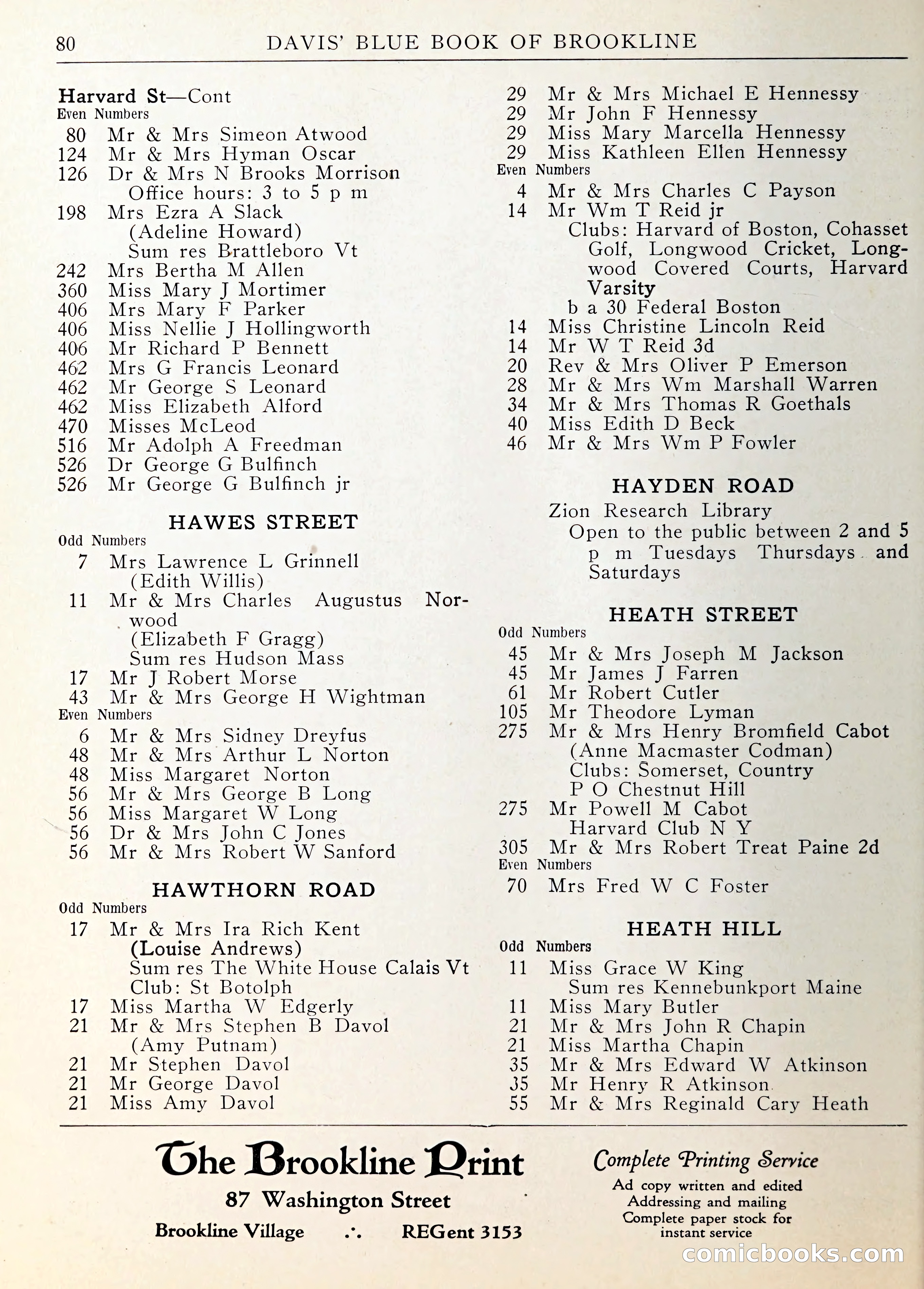 Davis' Blue Book of Brookline — page 81 of 253