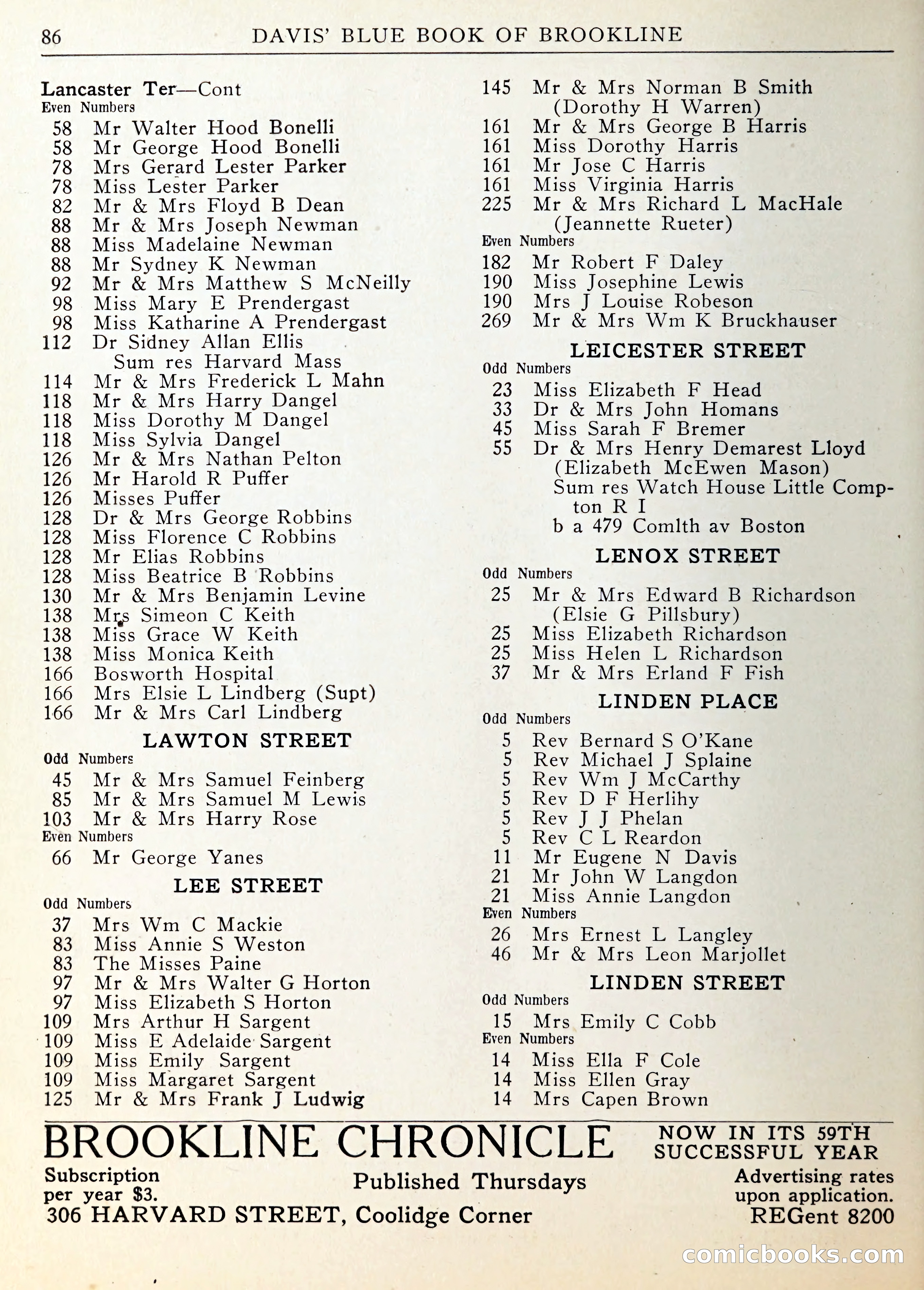 Davis' Blue Book of Brookline — page 87 of 253