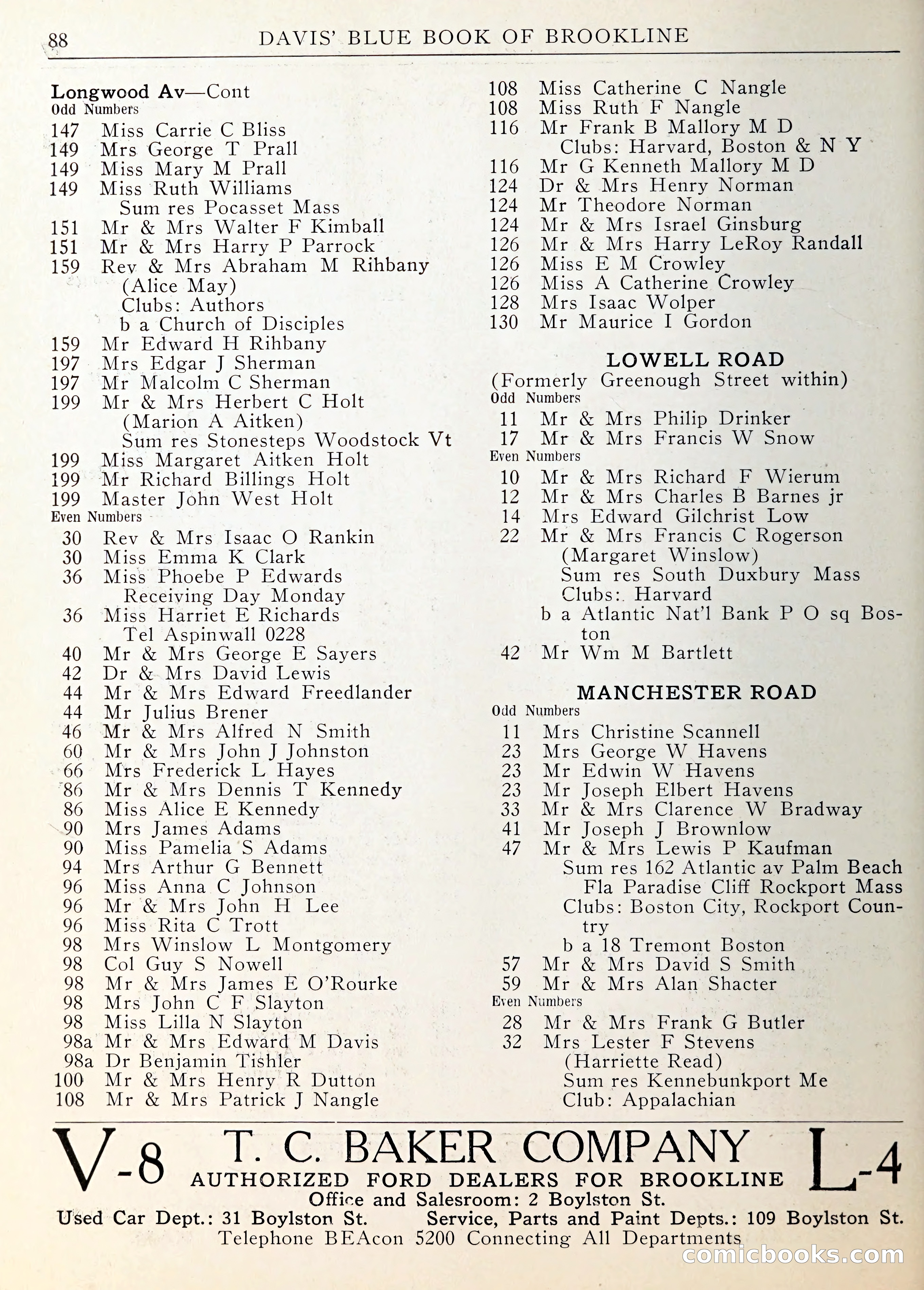 Davis' Blue Book of Brookline — page 89 of 253