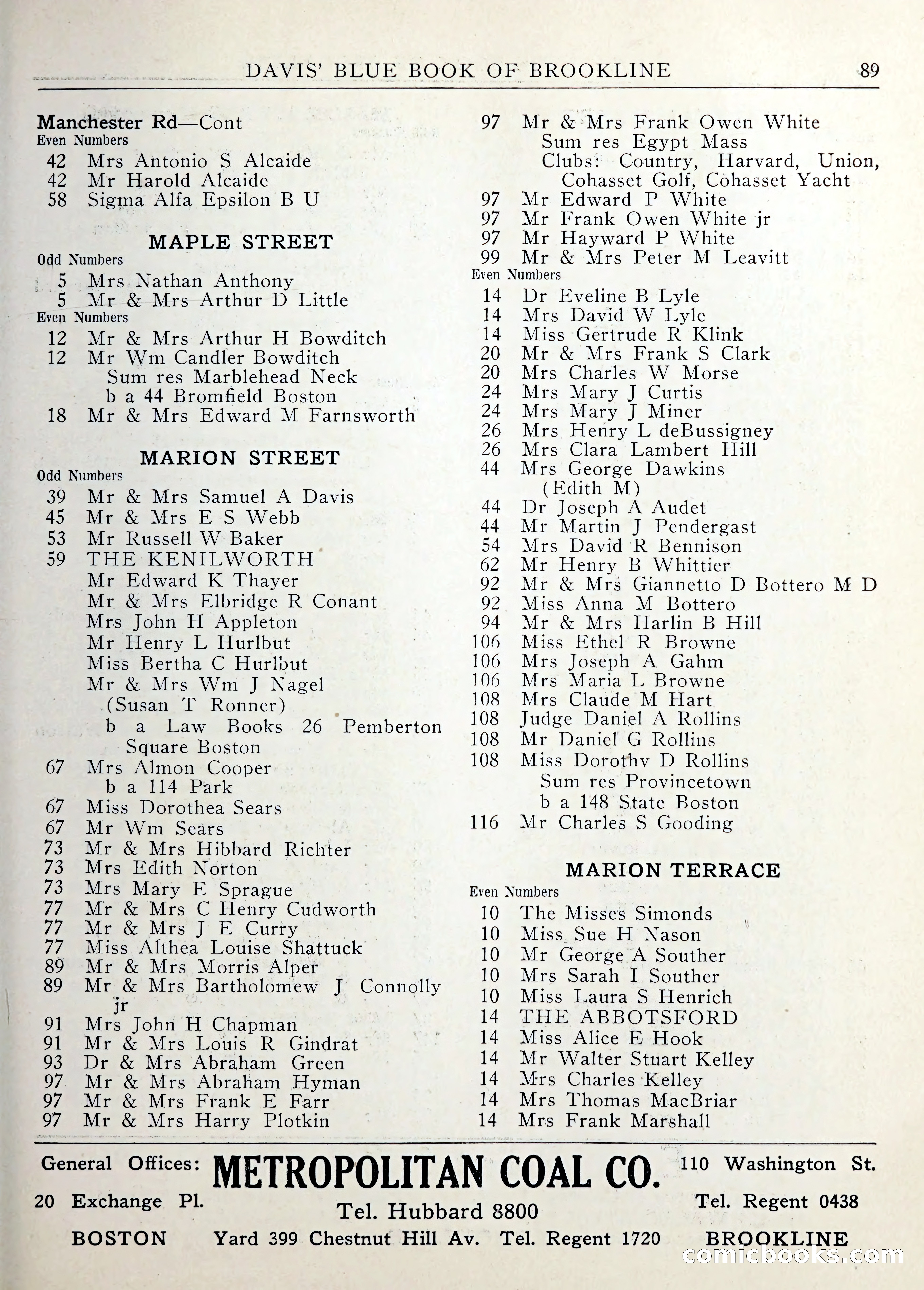 Davis' Blue Book of Brookline — page 90 of 253