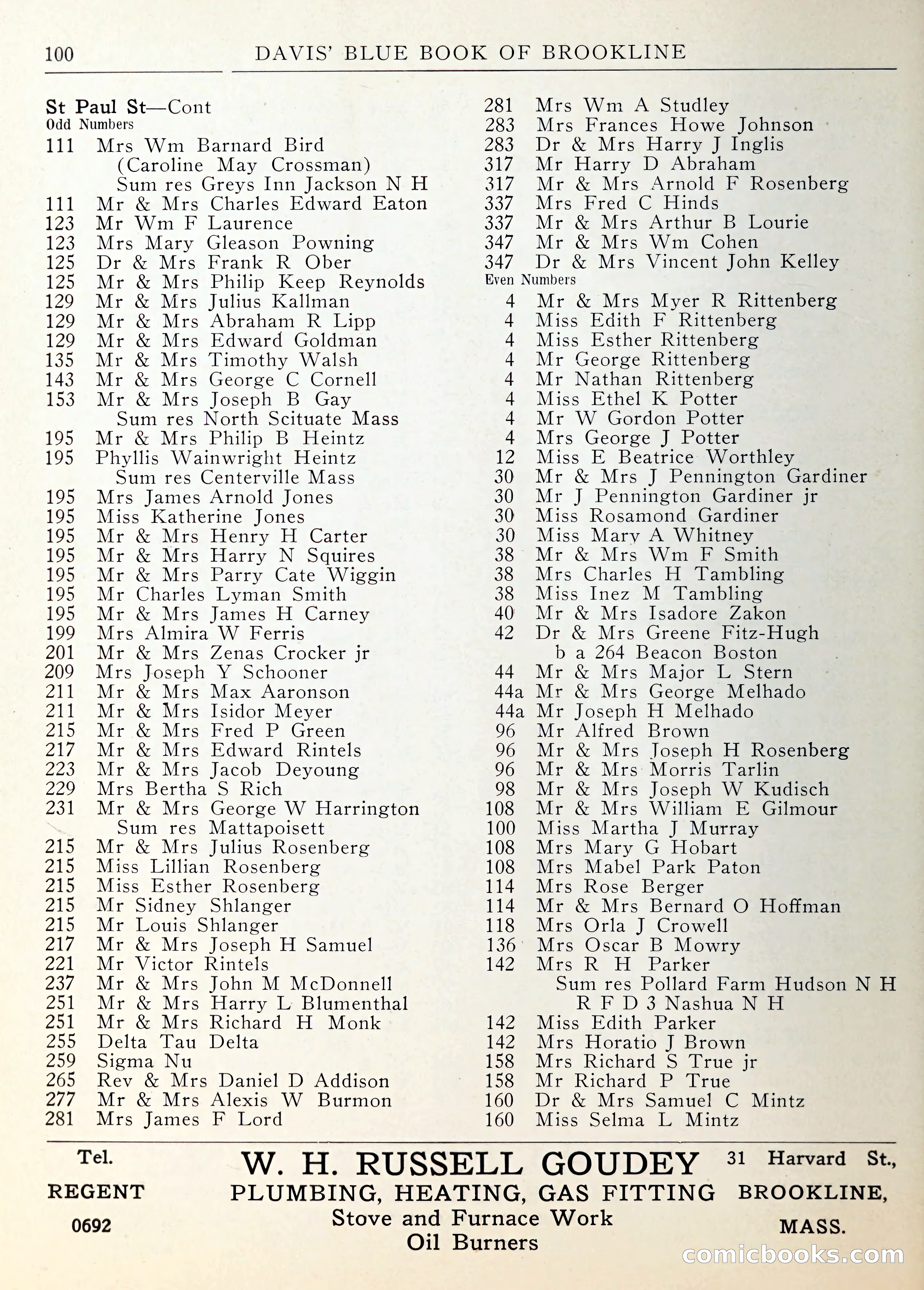 Davis' Blue Book of Brookline — page 101 of 253