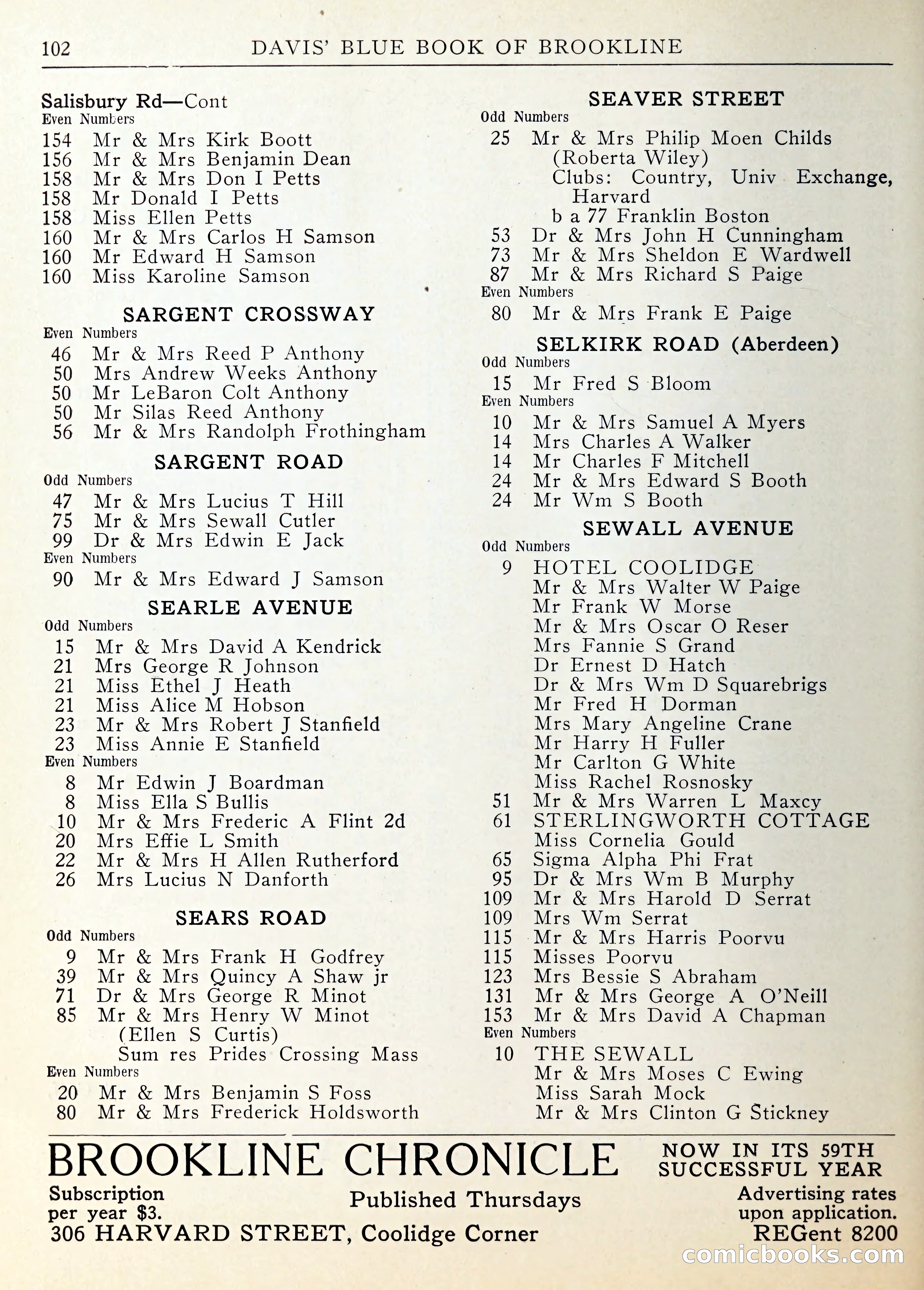 Davis' Blue Book of Brookline — page 103 of 253