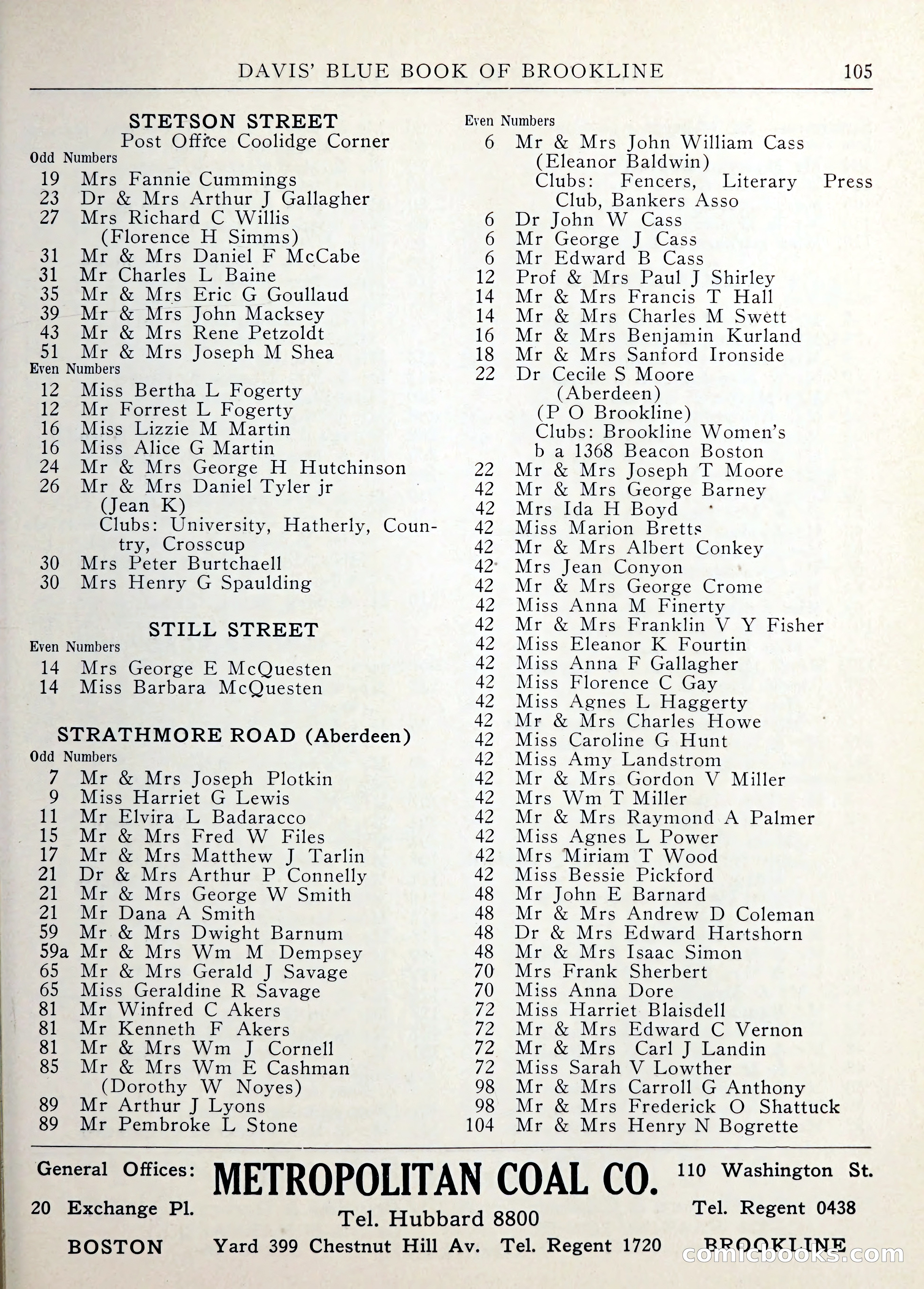 Davis' Blue Book of Brookline — page 106 of 253
