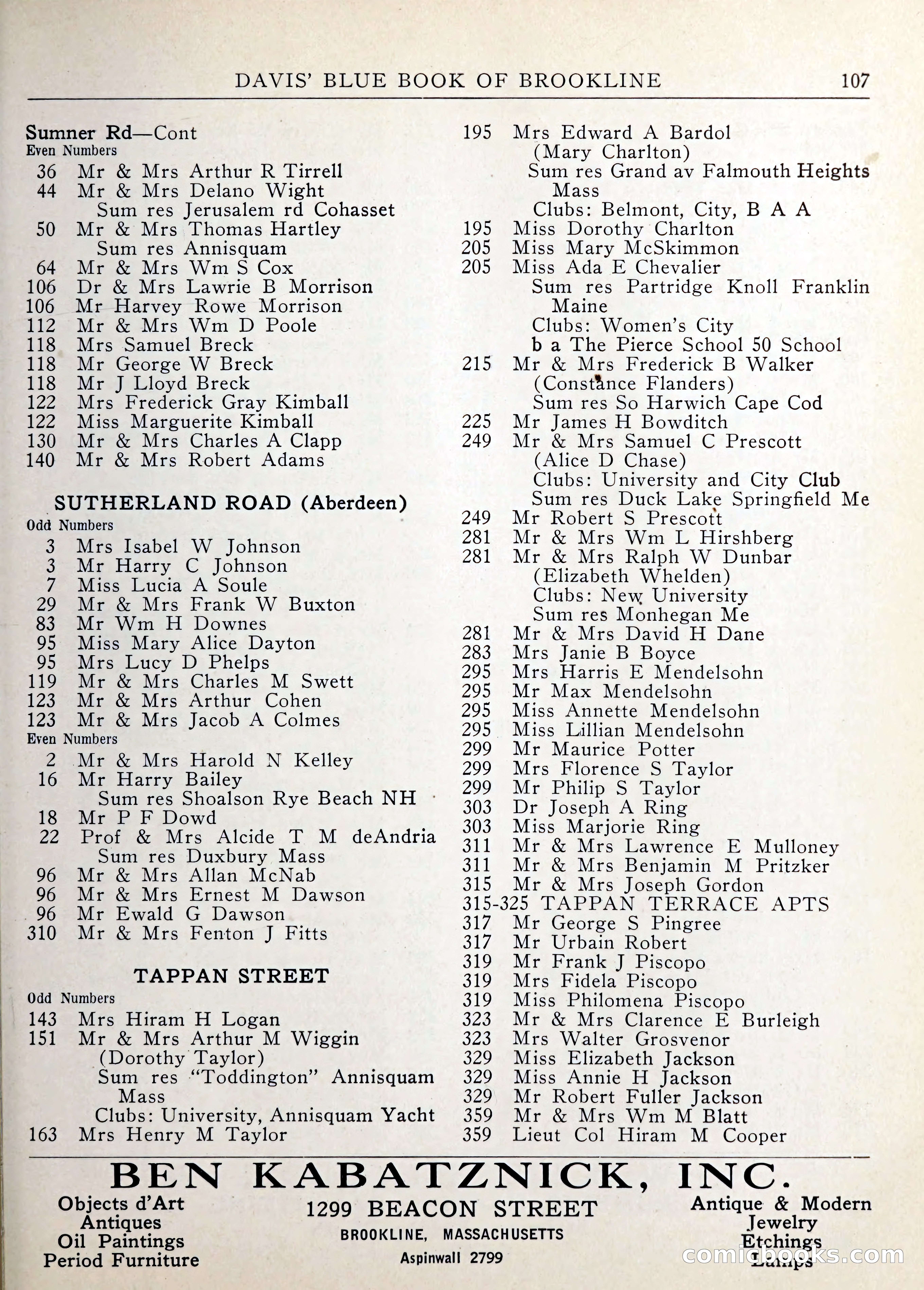 Davis' Blue Book of Brookline — page 108 of 253