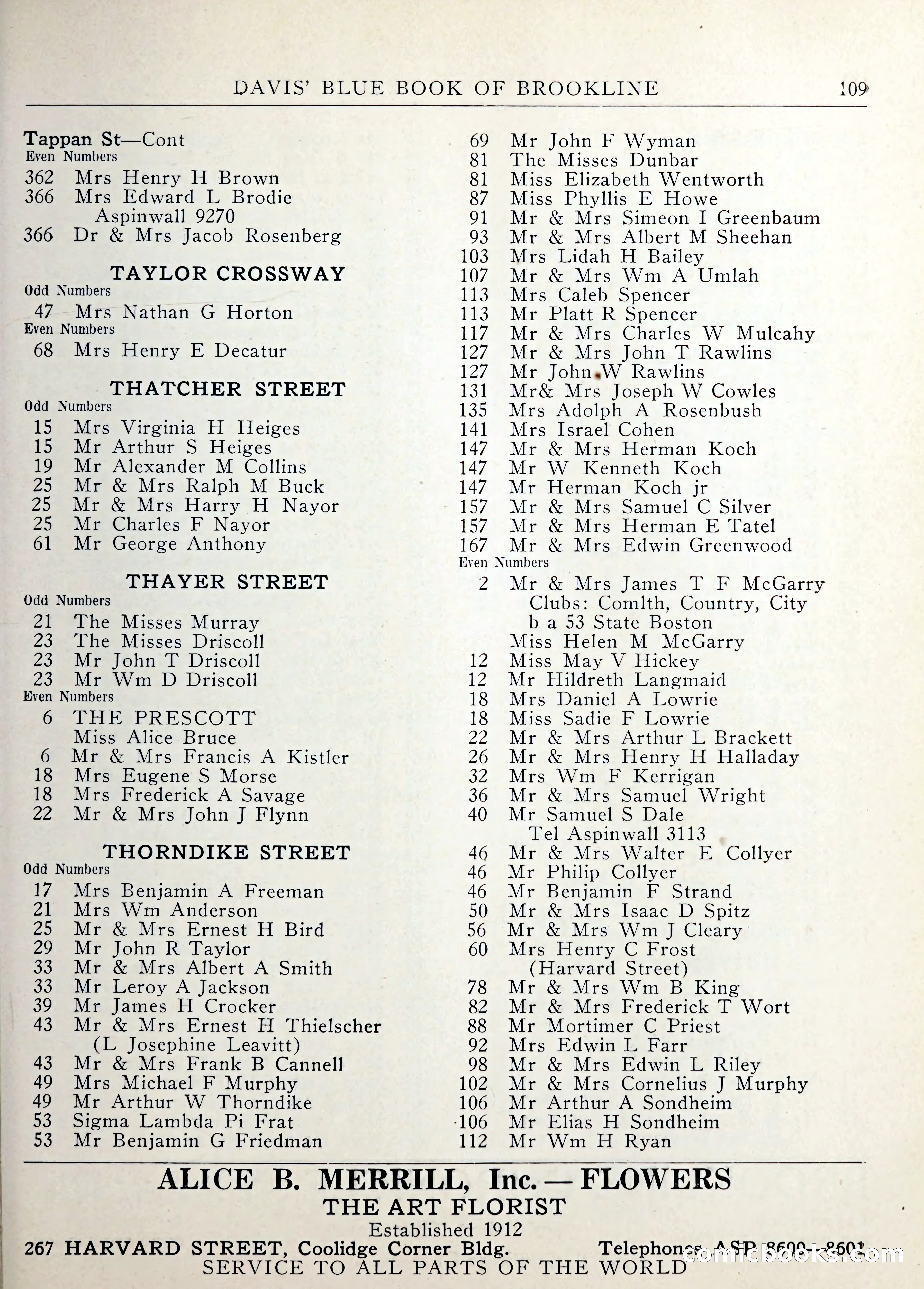 Davis' Blue Book of Brookline — page 110 of 253