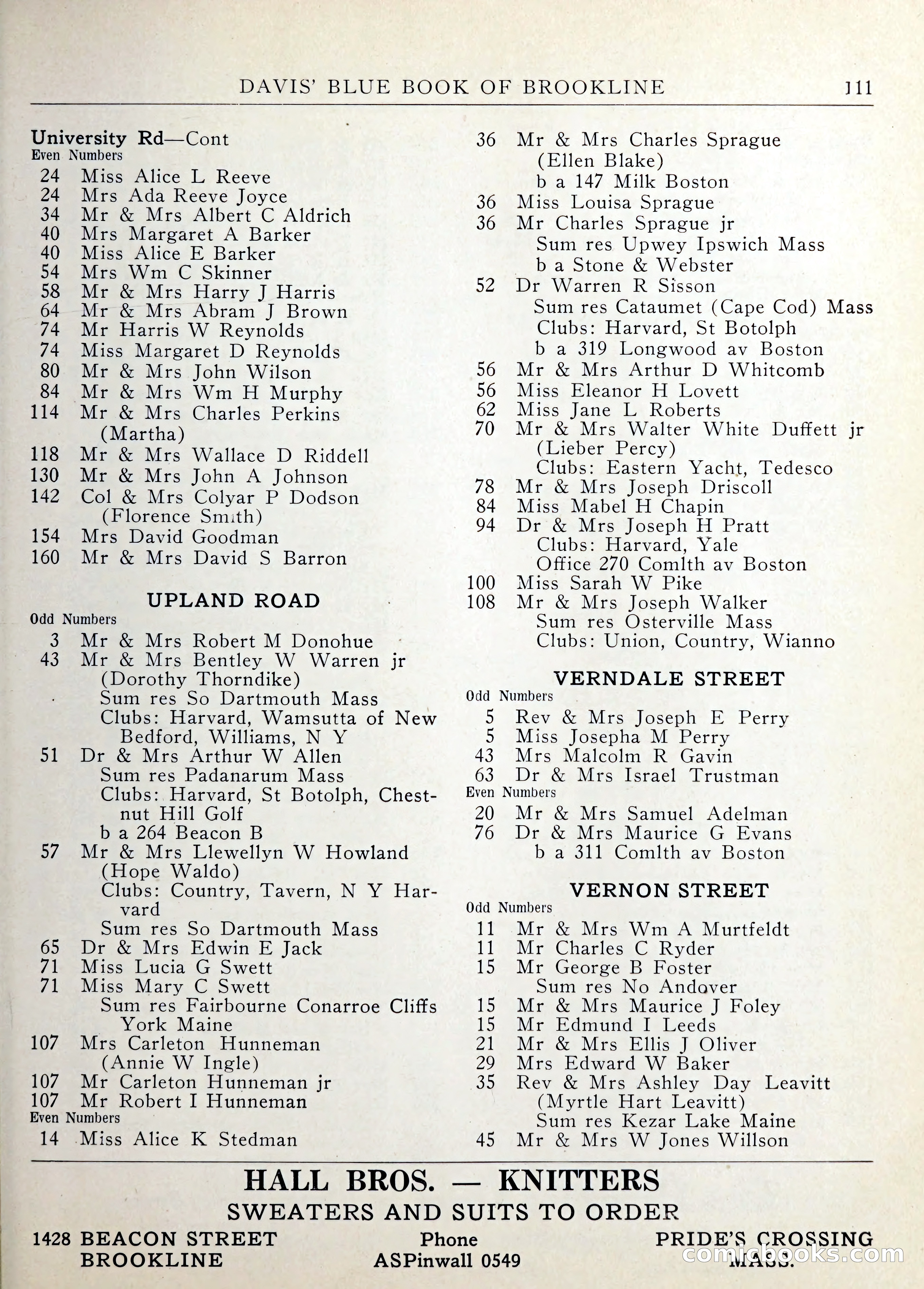 Davis' Blue Book of Brookline — page 112 of 253