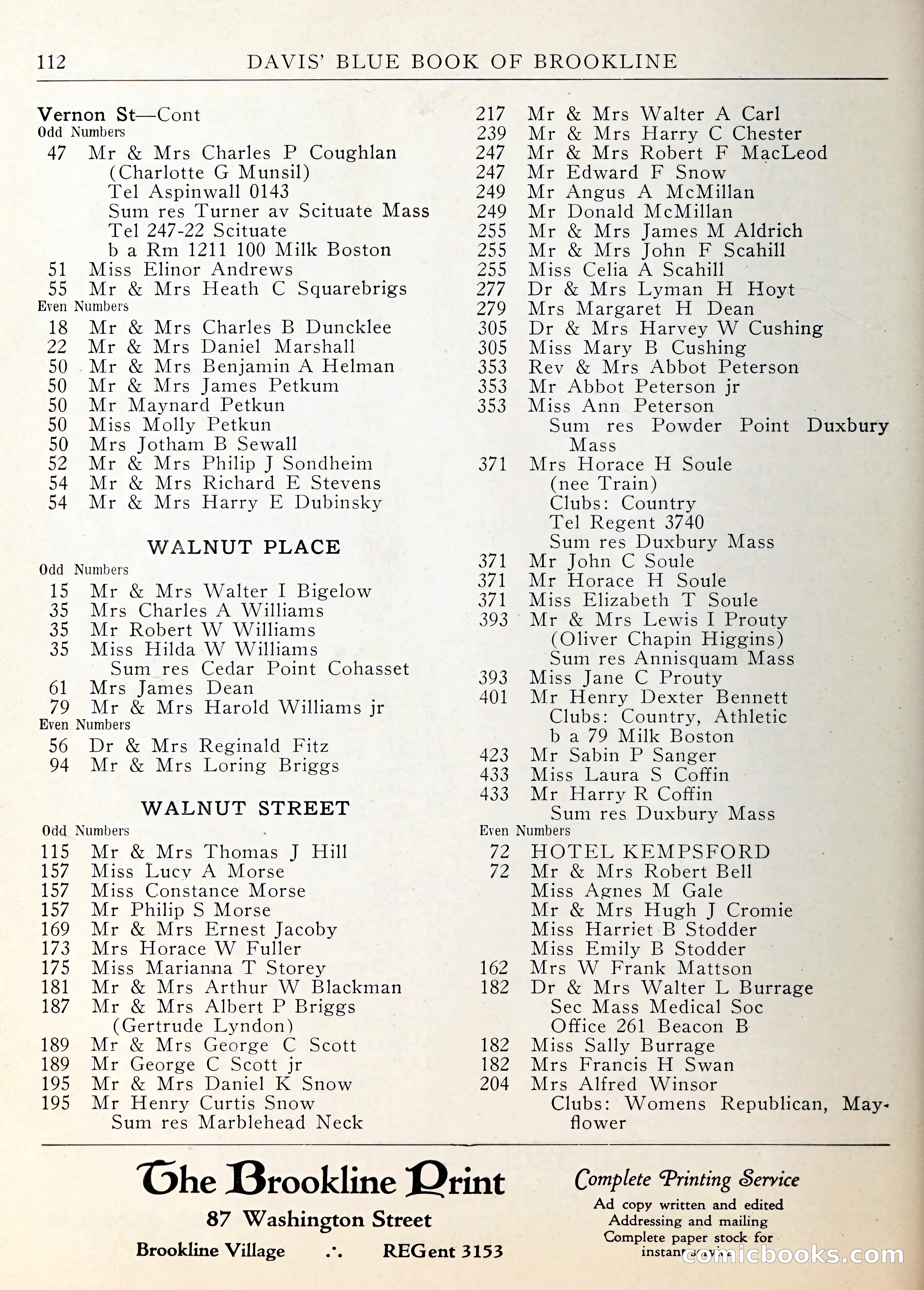 Davis' Blue Book of Brookline — page 113 of 253