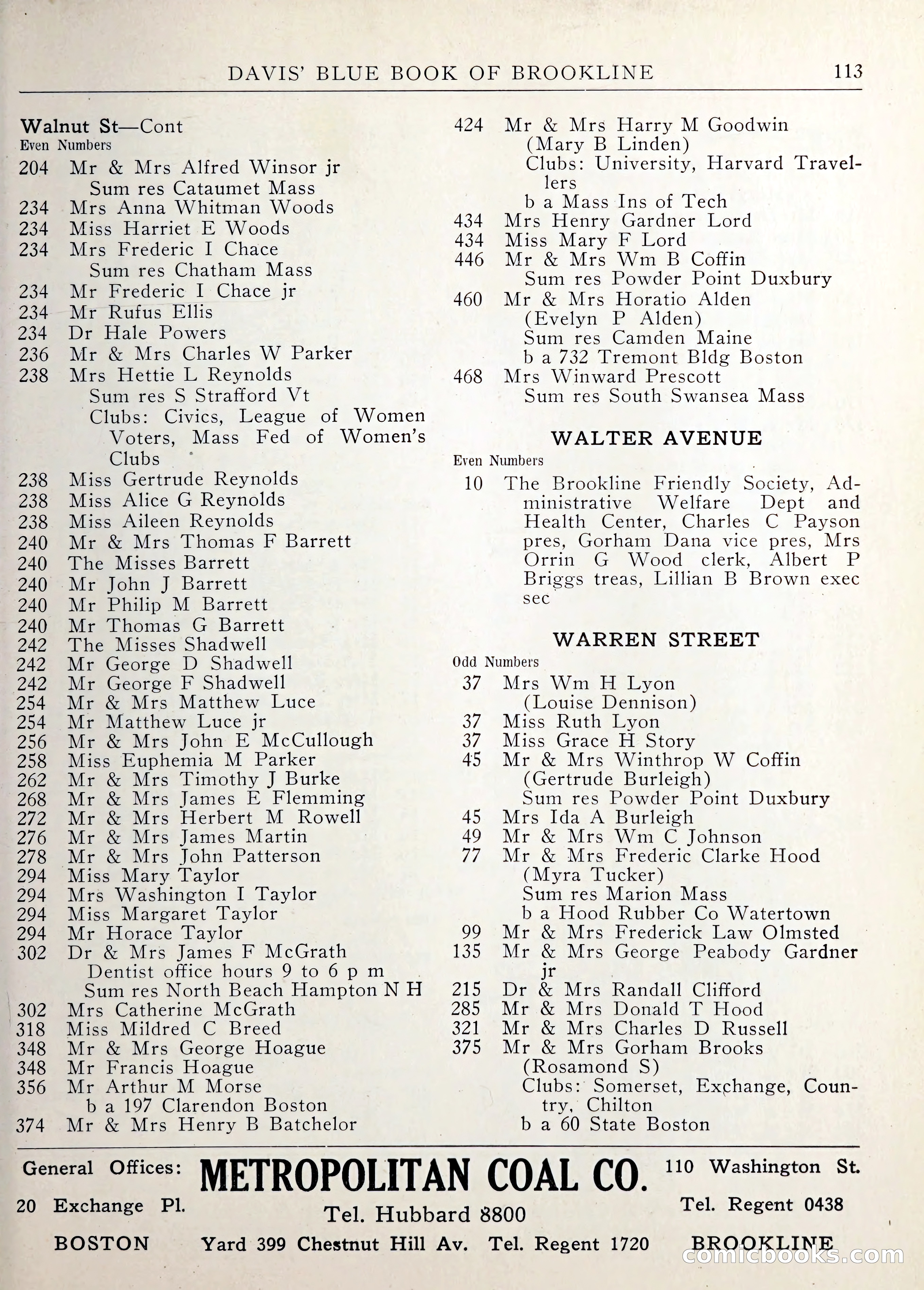 Davis' Blue Book of Brookline — page 114 of 253