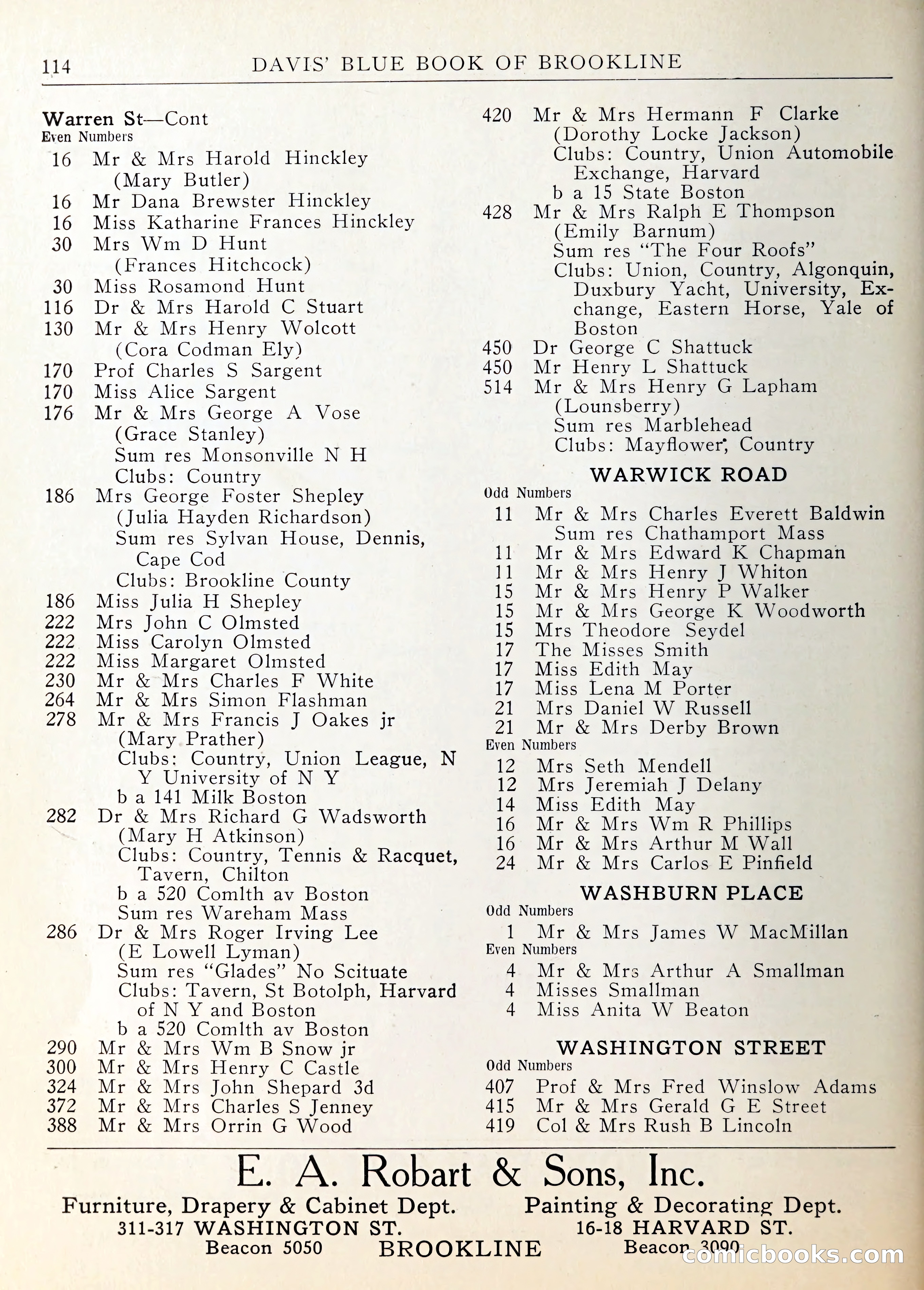 Davis' Blue Book of Brookline — page 115 of 253