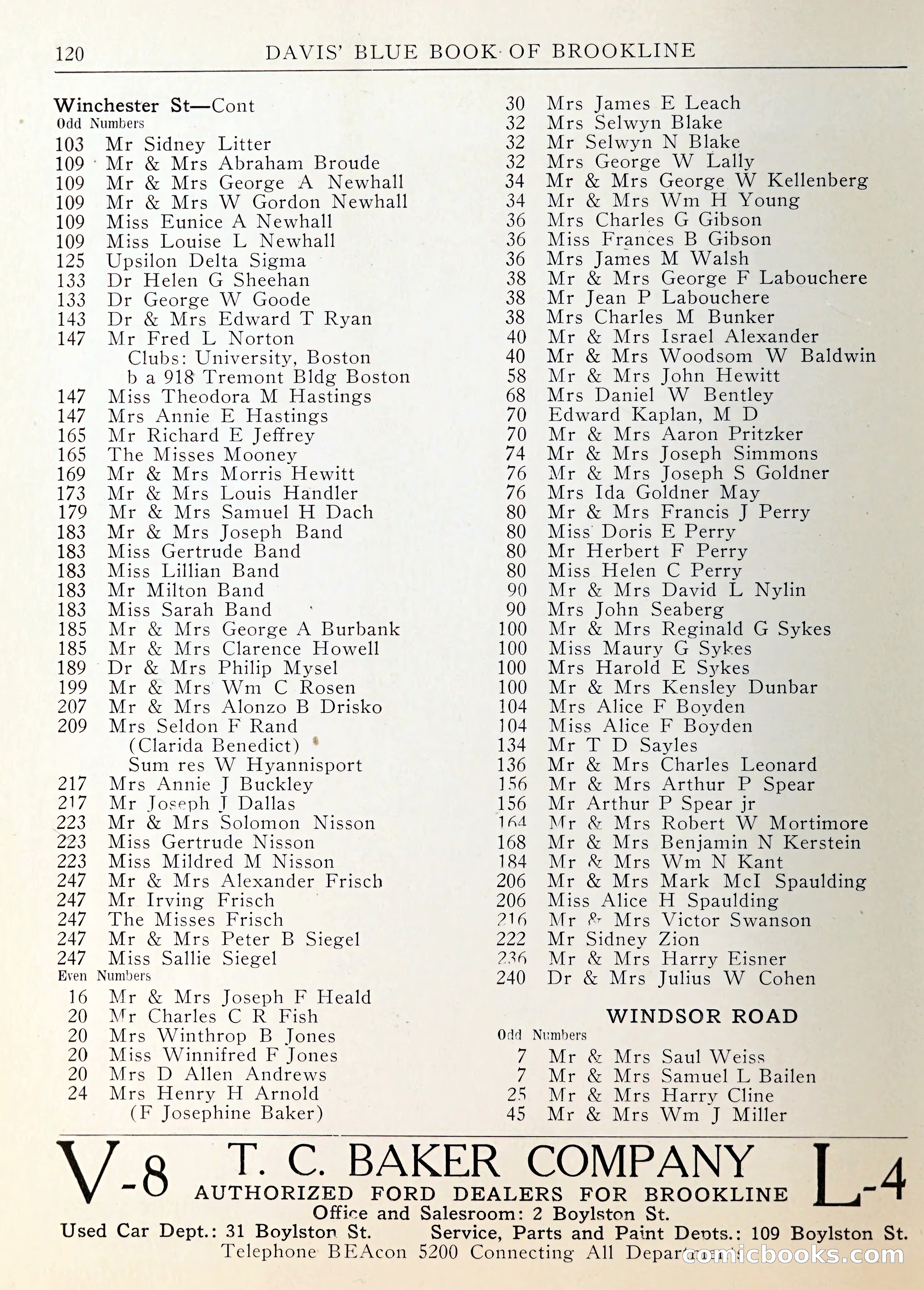 Davis' Blue Book of Brookline — page 123 of 253