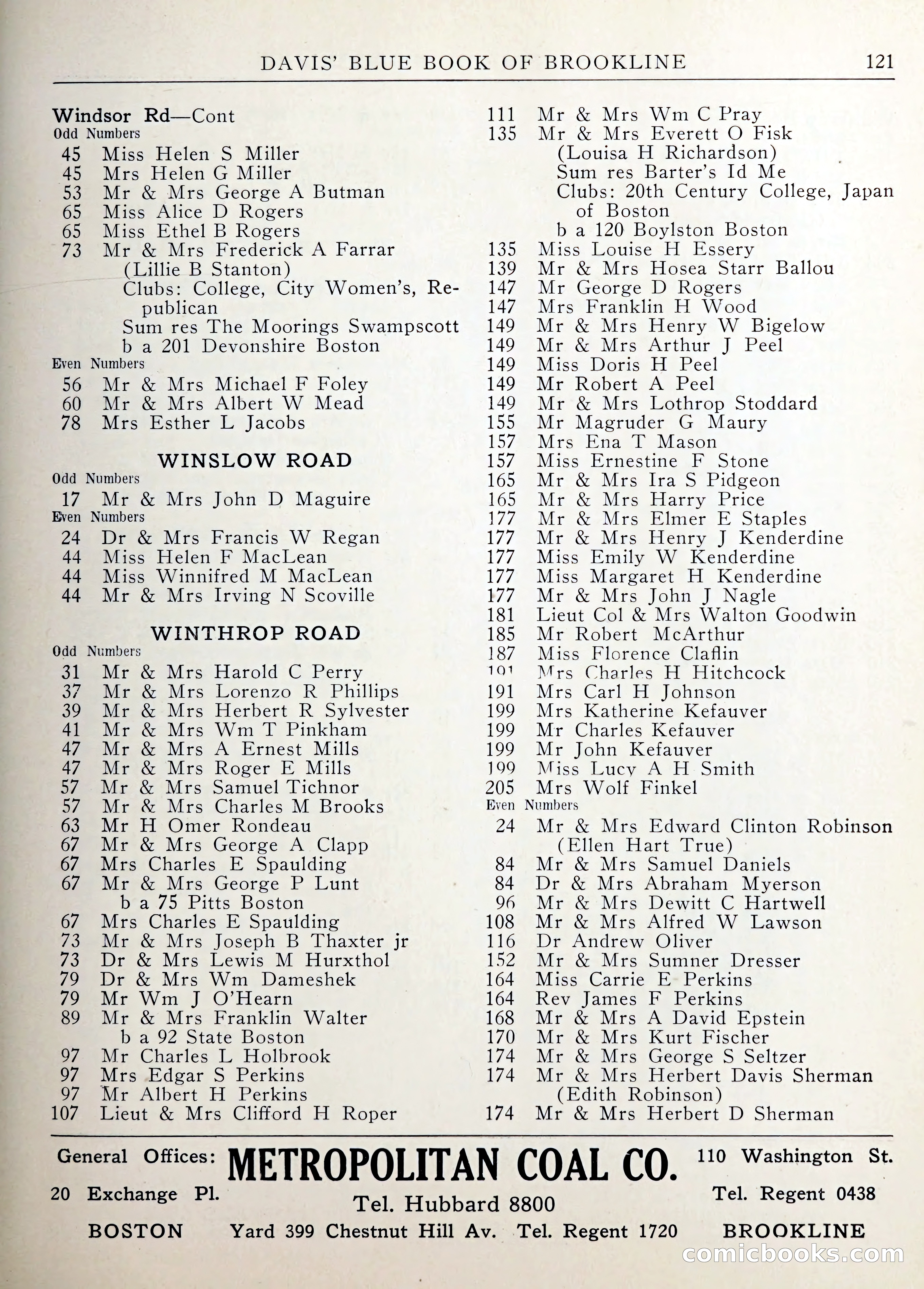 Davis' Blue Book of Brookline — page 124 of 253