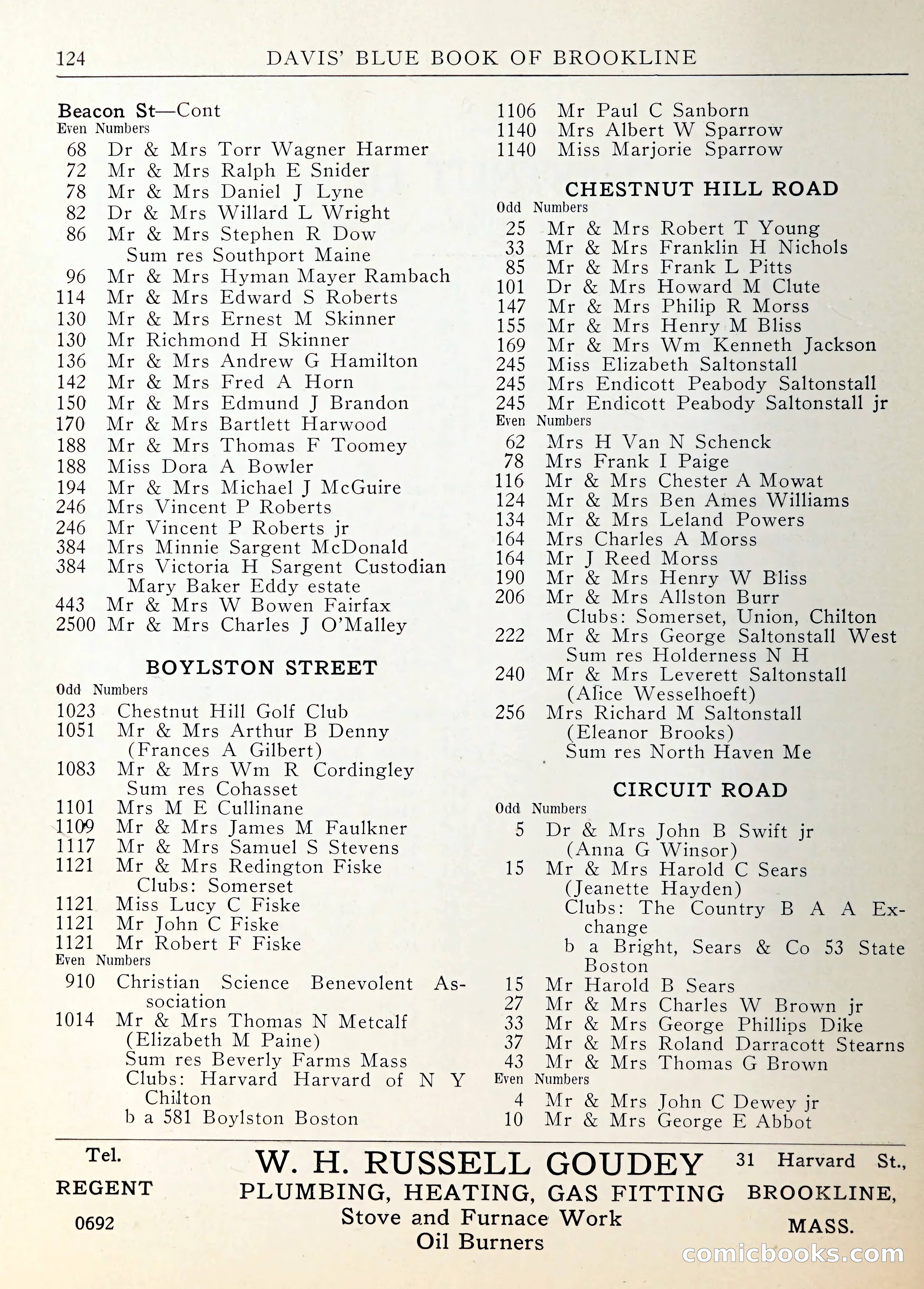 Davis' Blue Book of Brookline — page 127 of 253