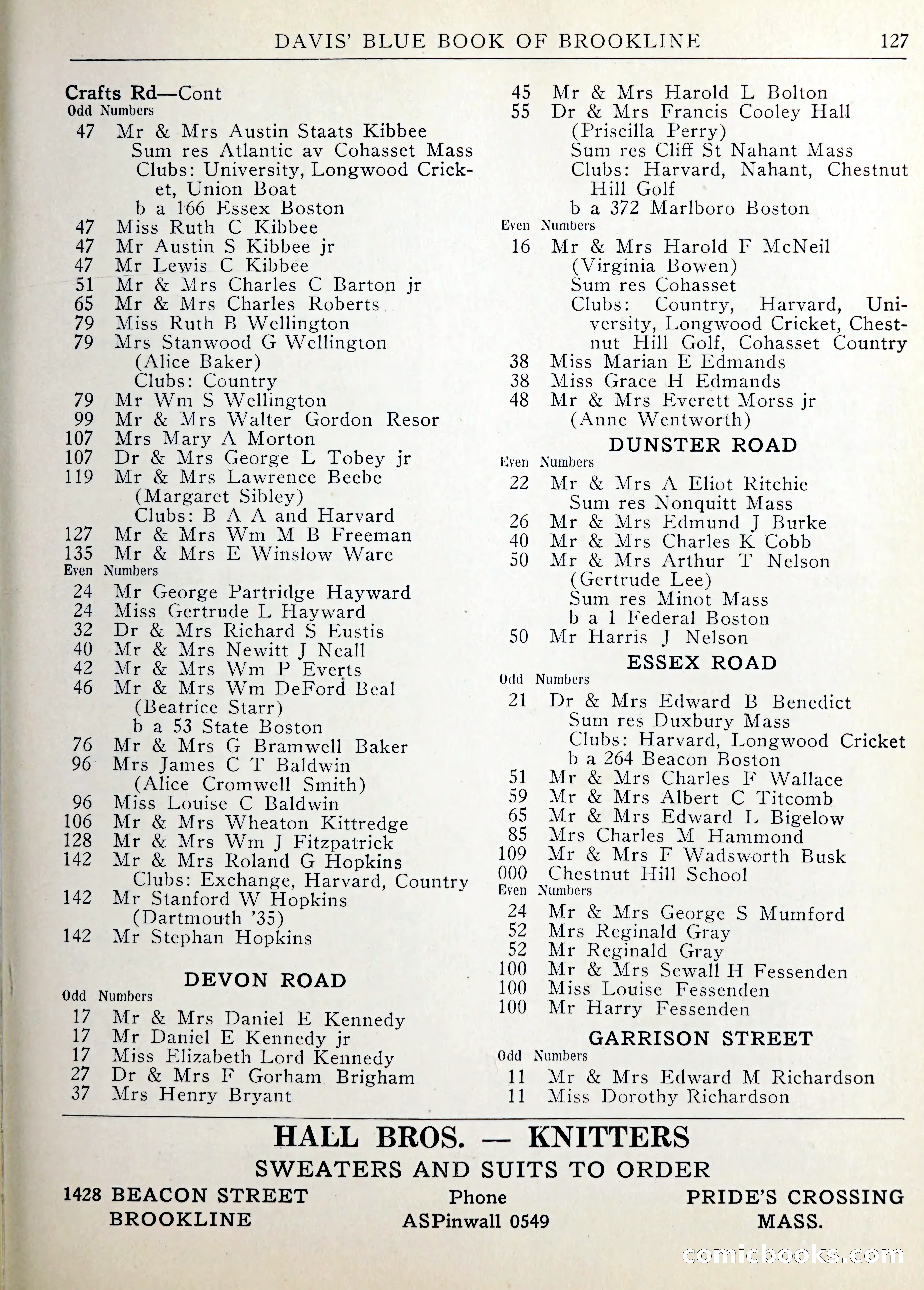 Davis' Blue Book of Brookline — page 130 of 253