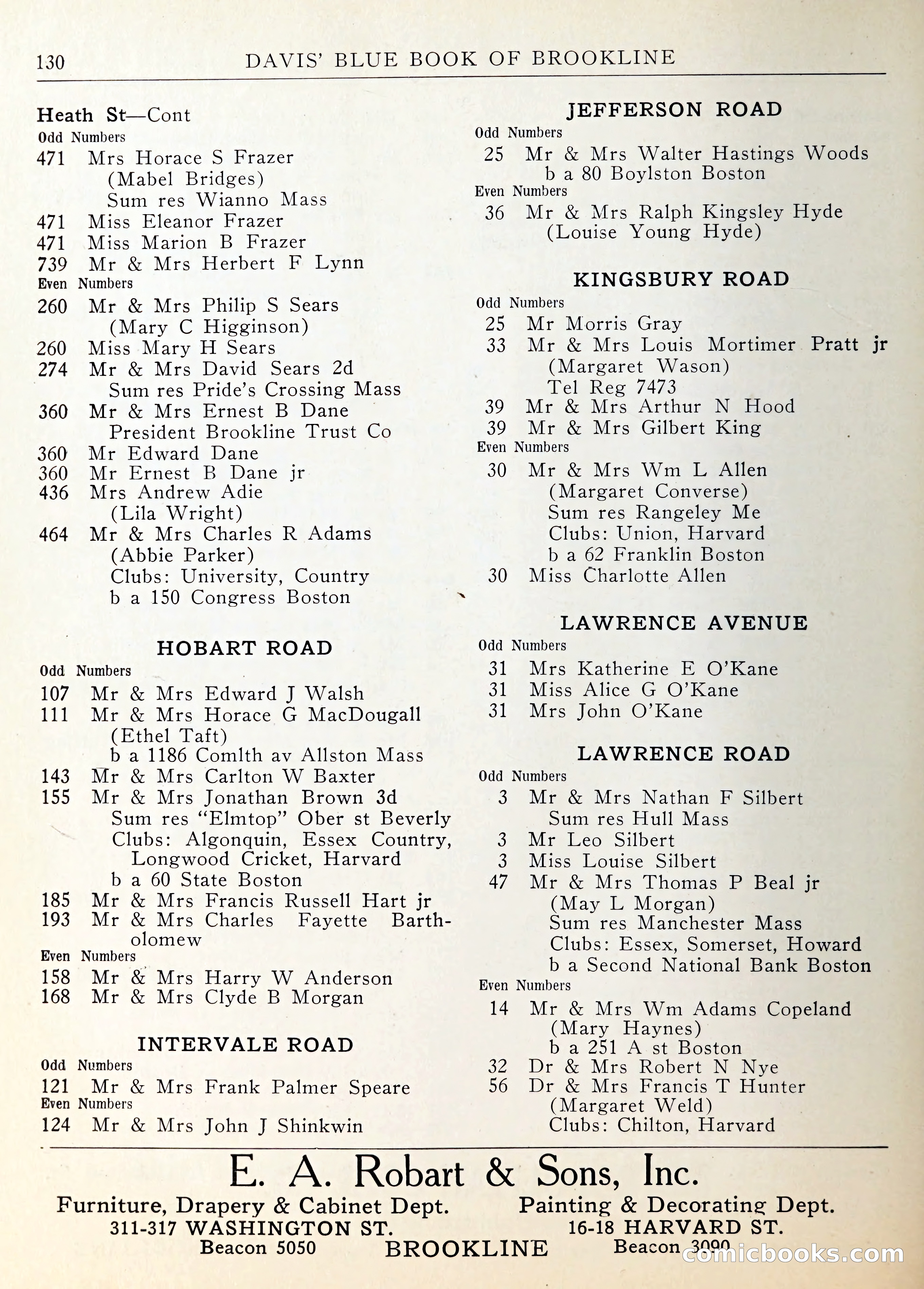 Davis' Blue Book of Brookline — page 133 of 253