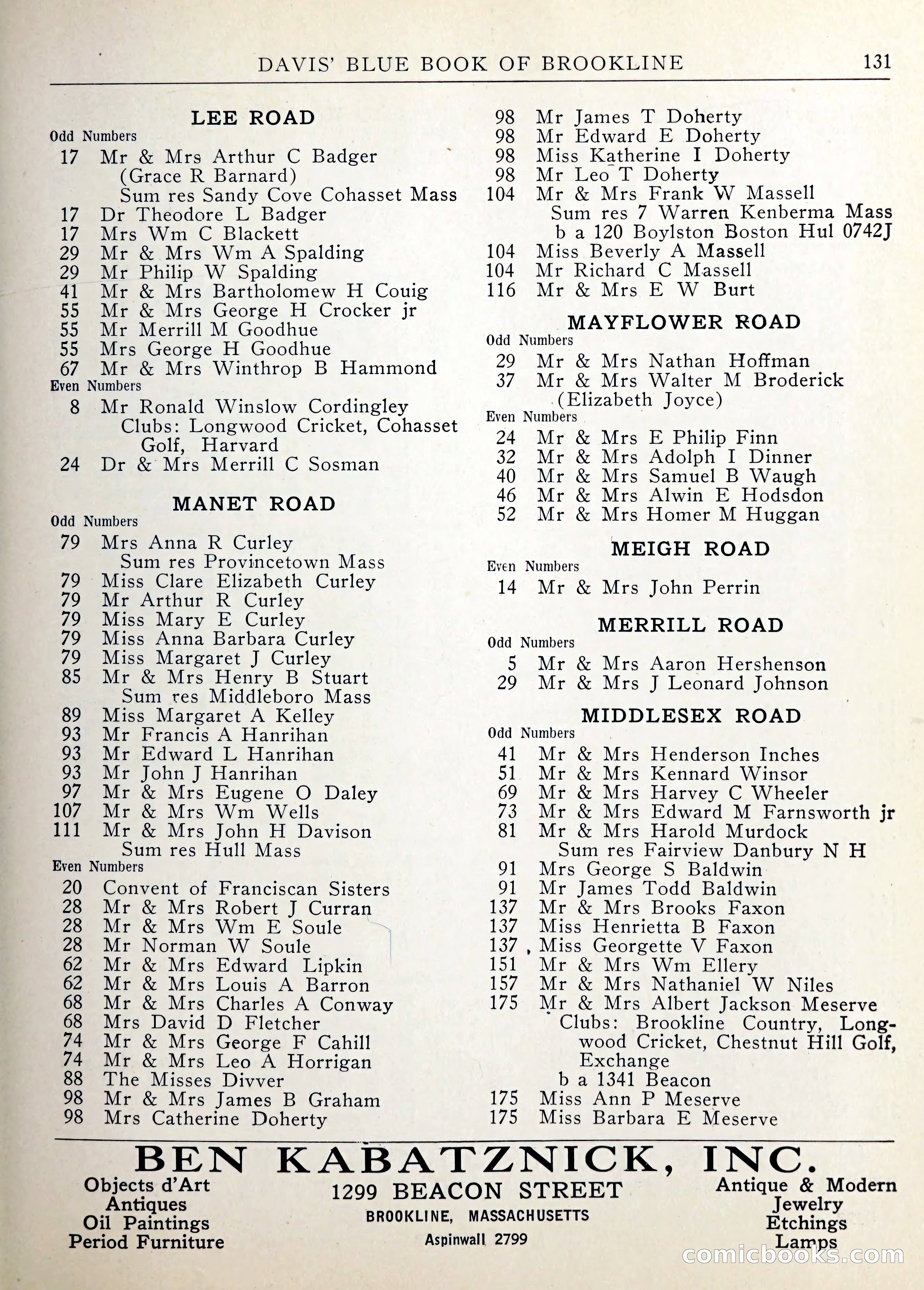 Davis' Blue Book of Brookline — page 134 of 253