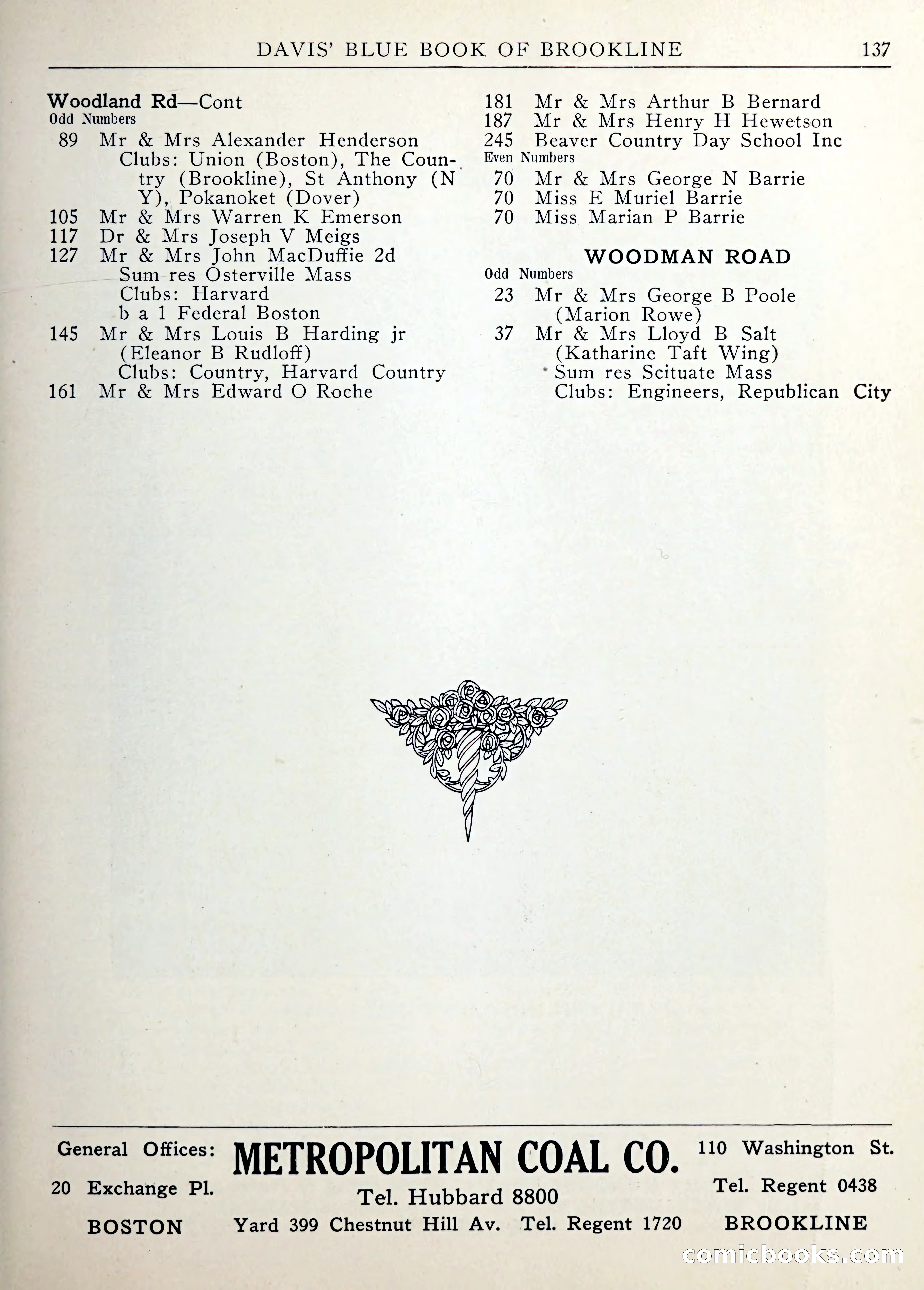 Davis' Blue Book of Brookline — page 140 of 253