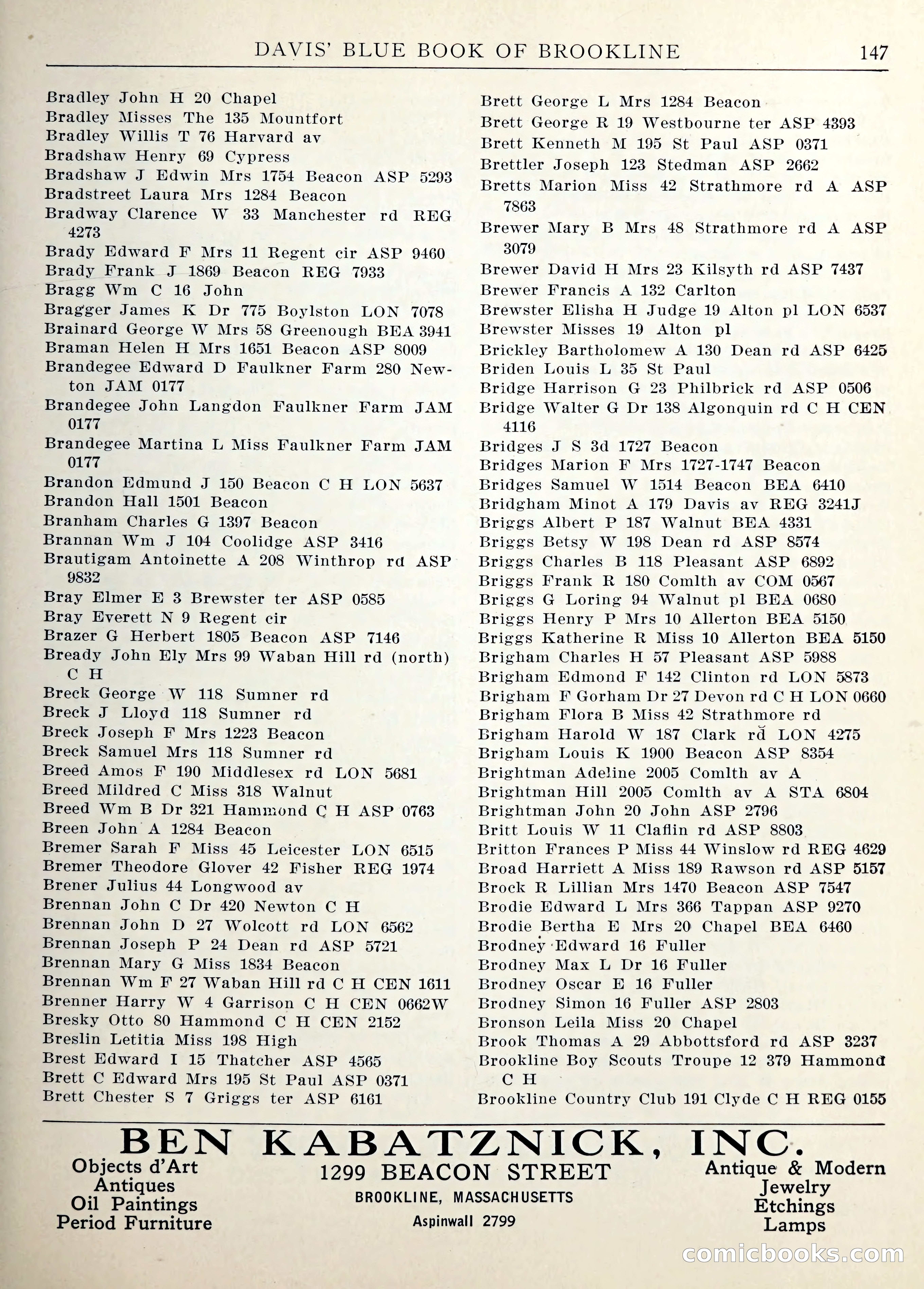 Davis' Blue Book of Brookline — page 150 of 253