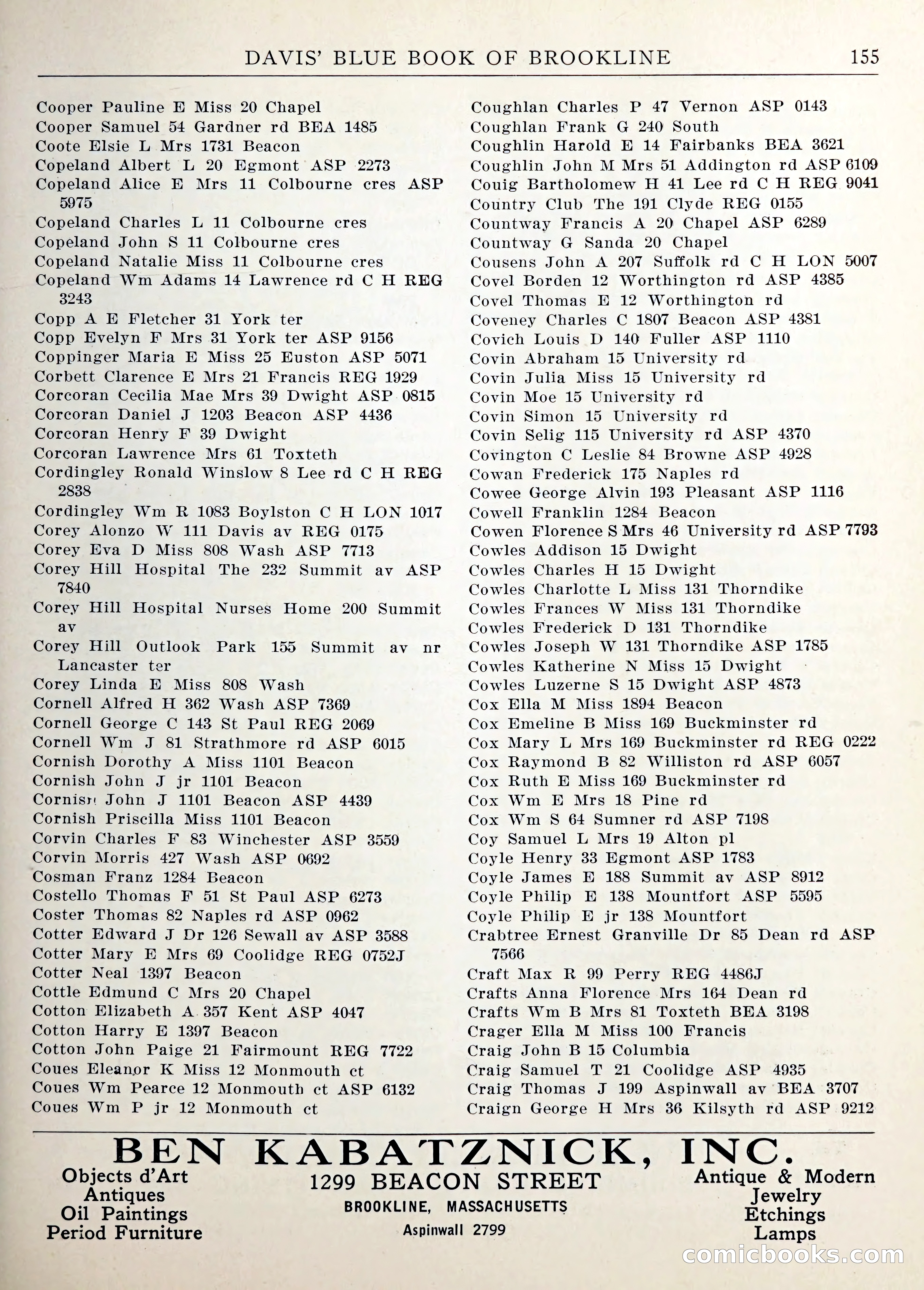 Davis' Blue Book of Brookline — page 158 of 253