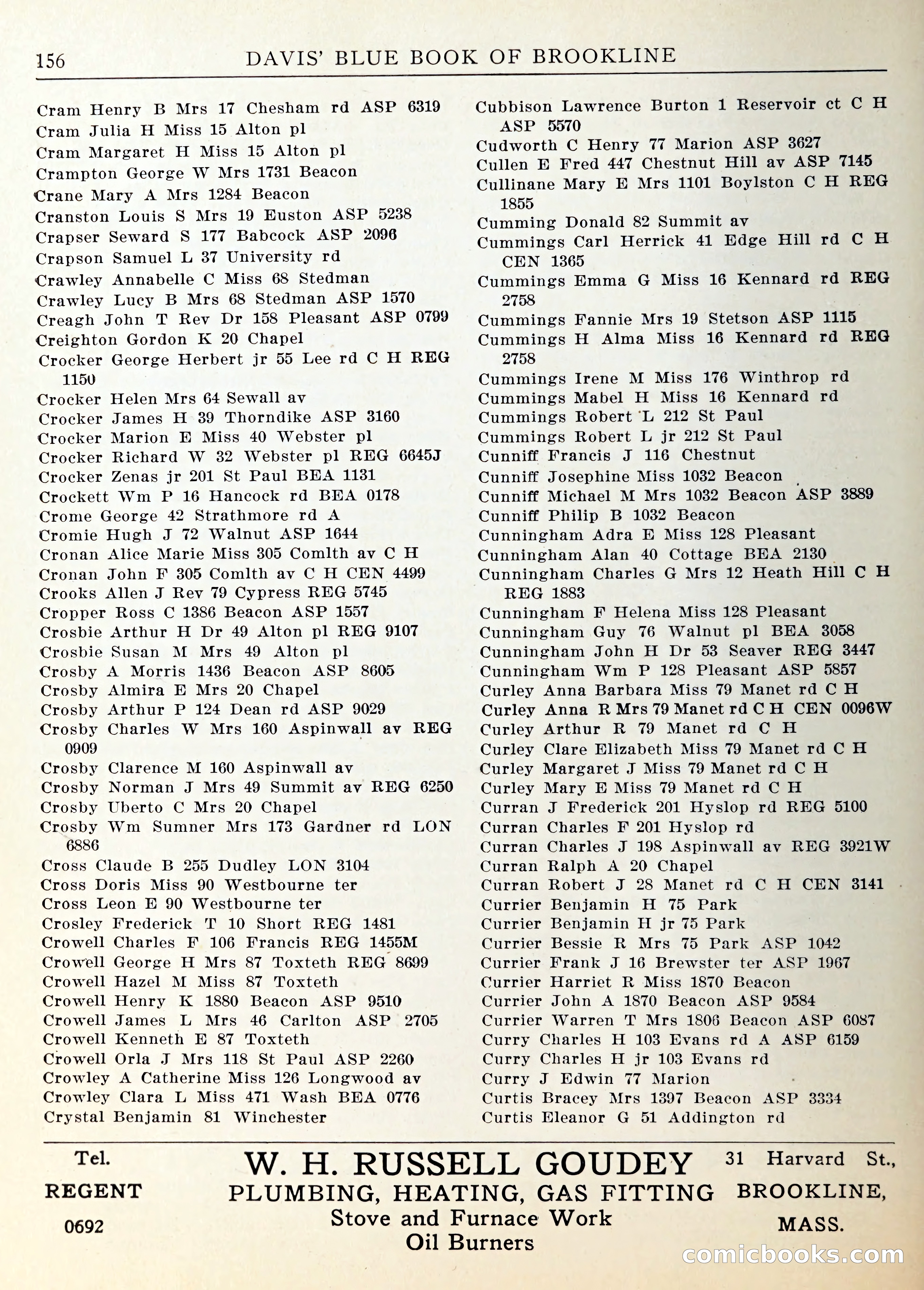Davis' Blue Book of Brookline — page 159 of 253