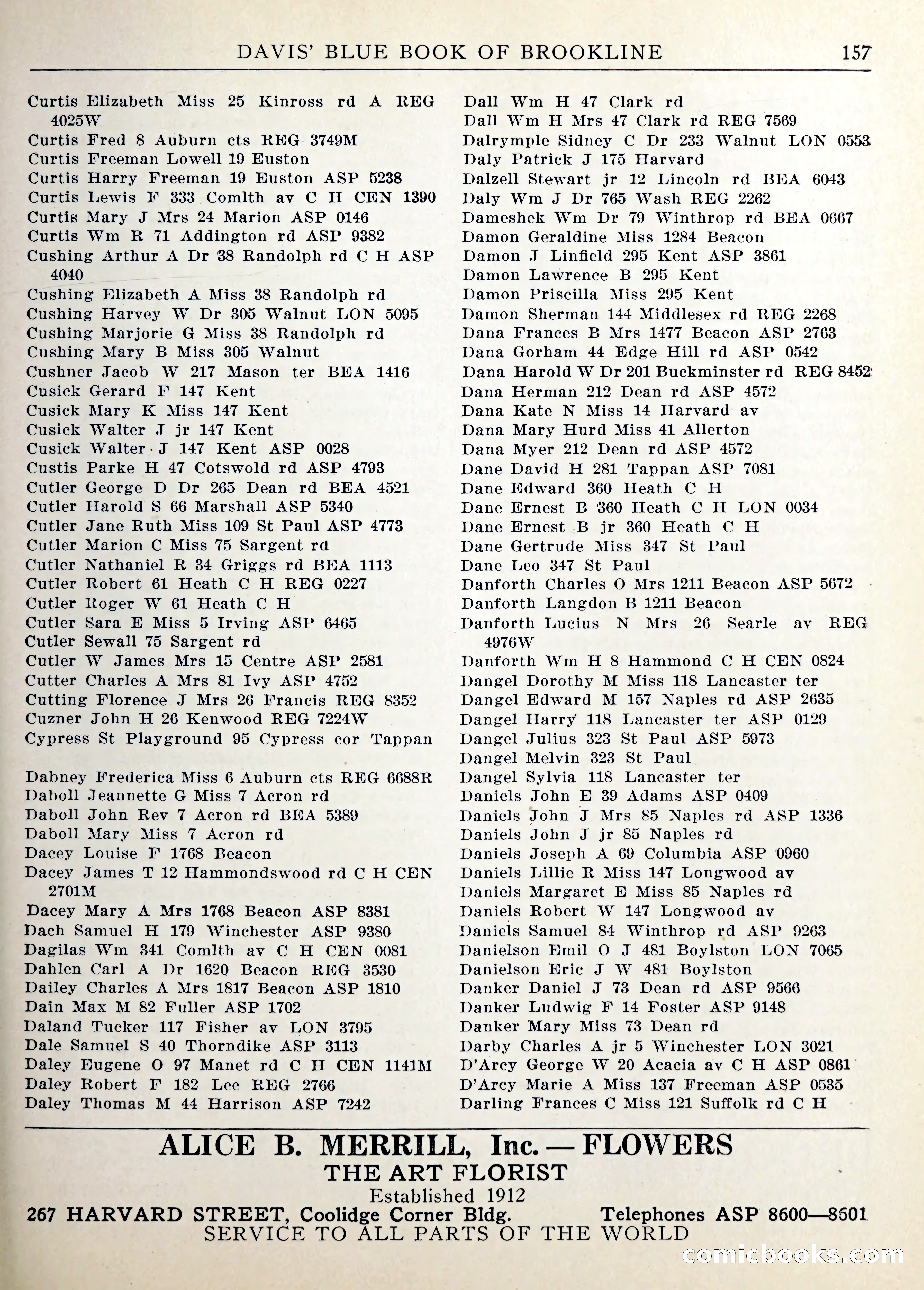 Davis' Blue Book of Brookline — page 160 of 253