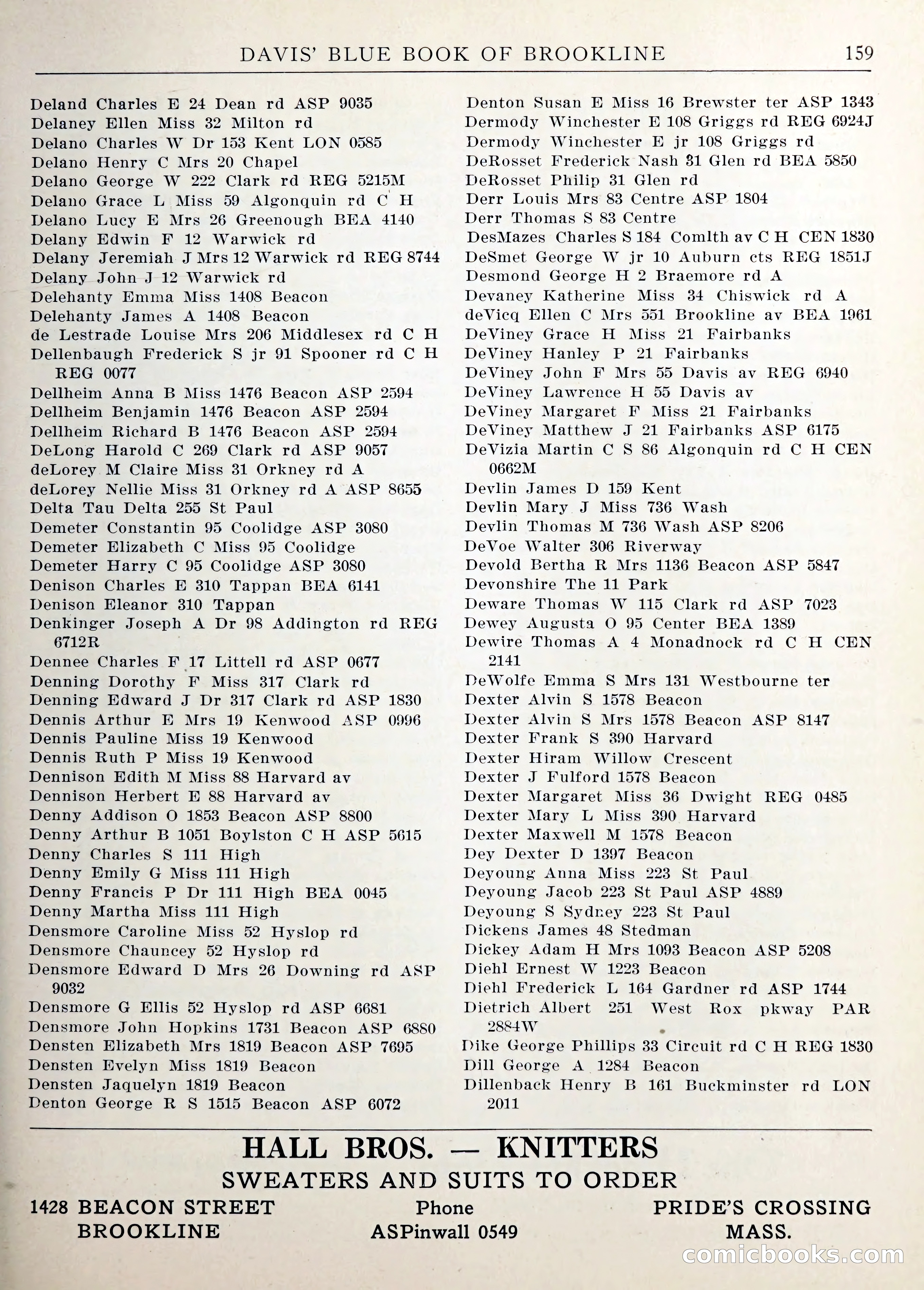 Davis' Blue Book of Brookline — page 162 of 253