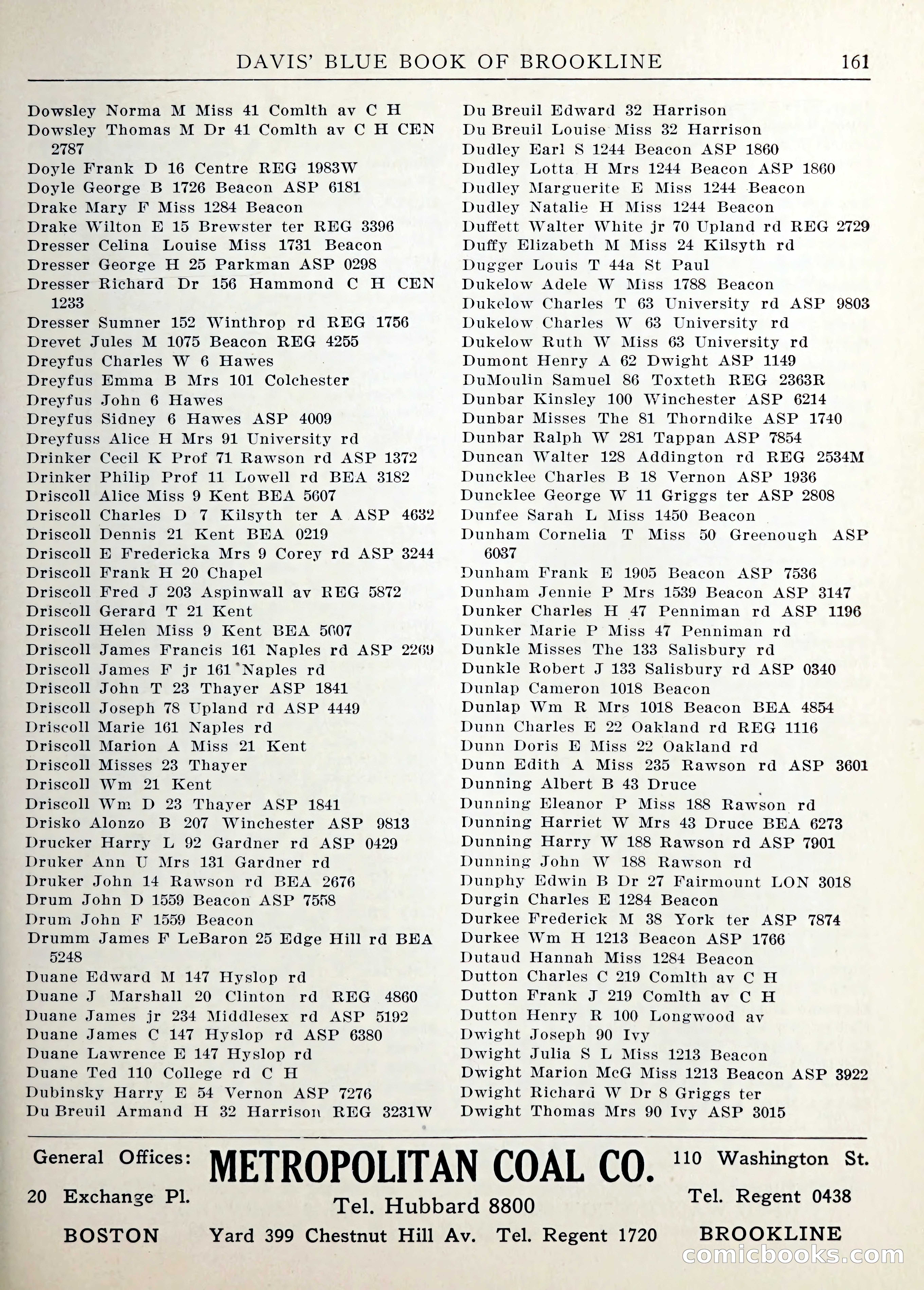 Davis' Blue Book of Brookline — page 164 of 253