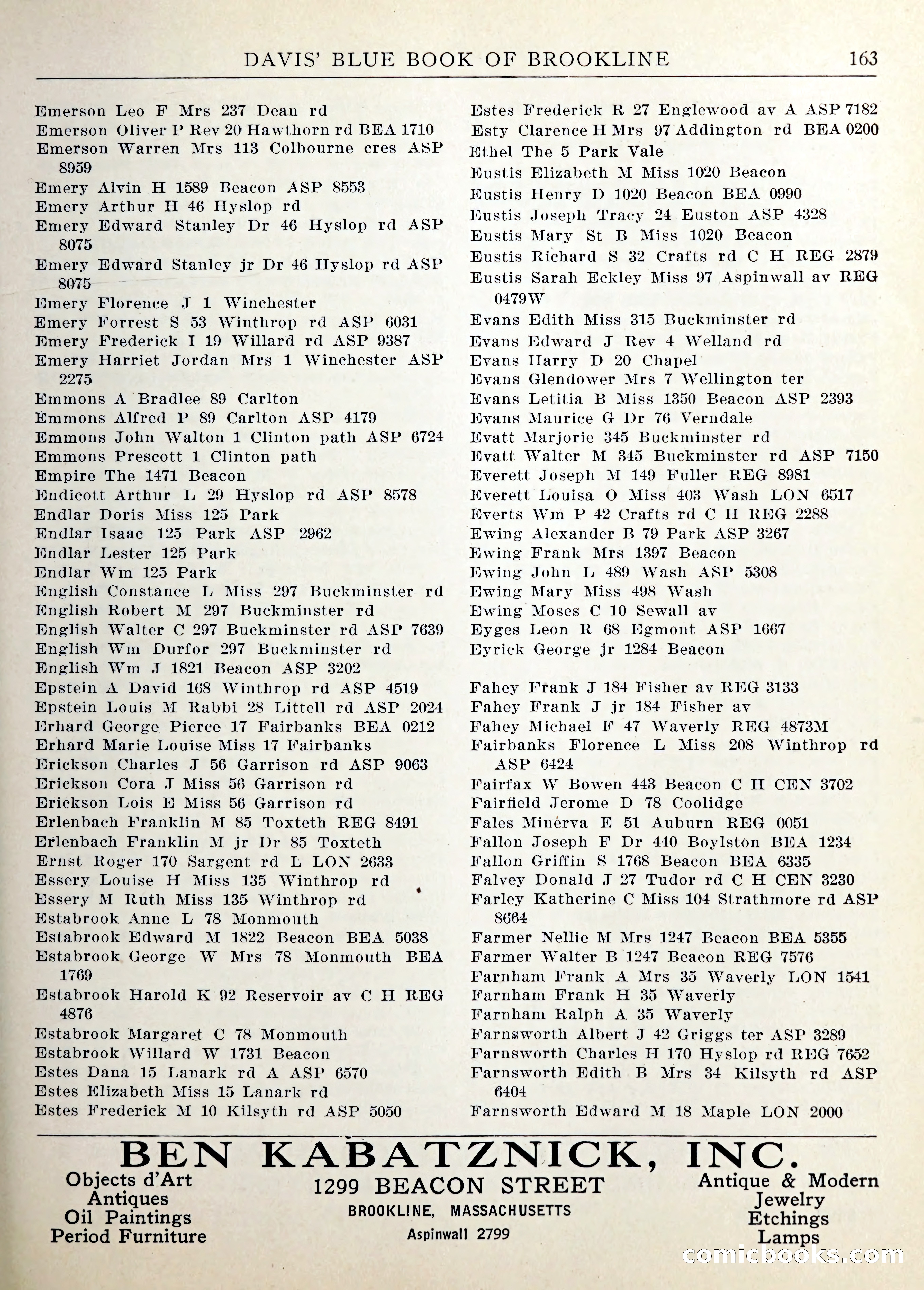 Davis' Blue Book of Brookline — page 166 of 253