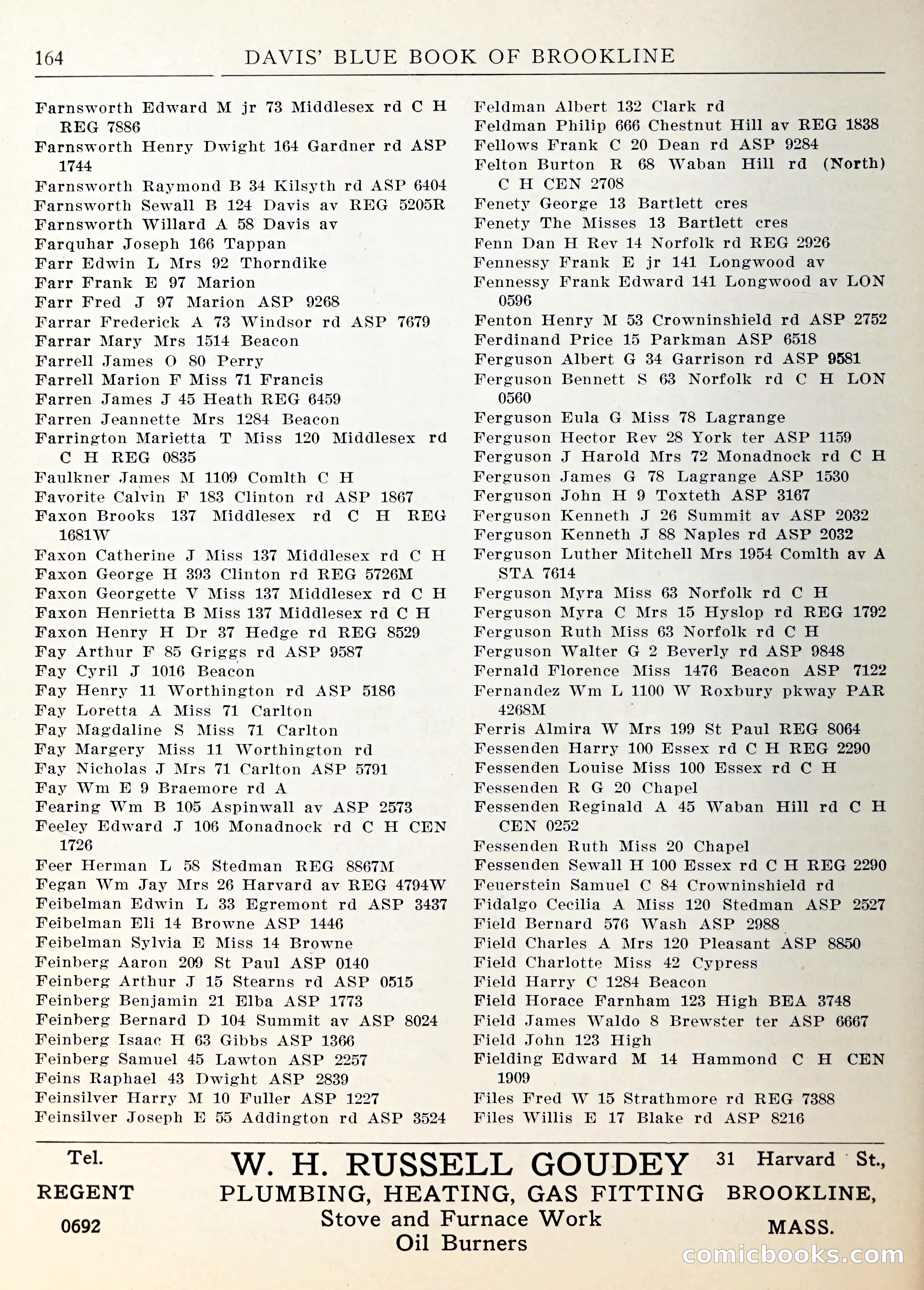 Davis' Blue Book of Brookline — page 167 of 253