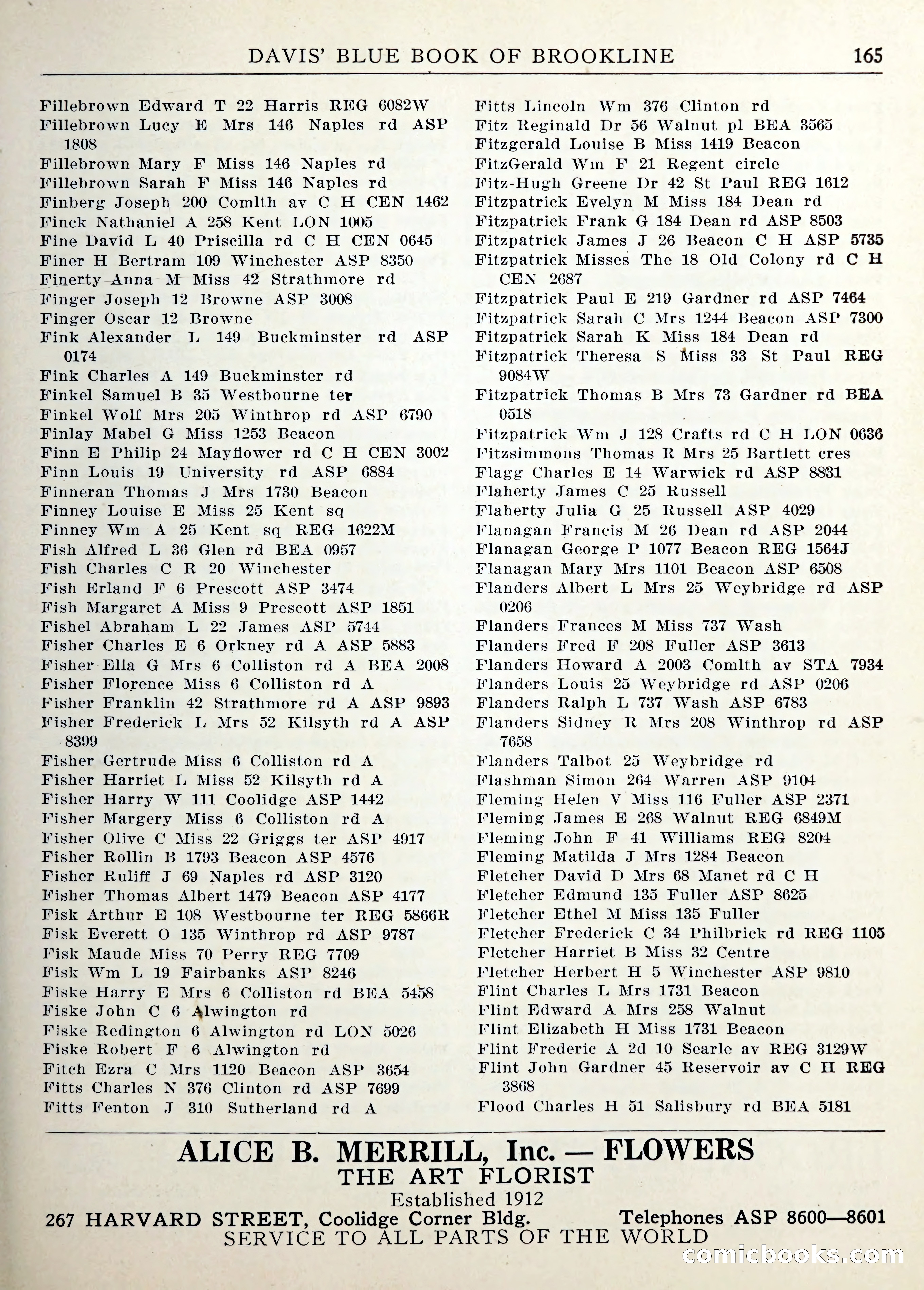 Davis' Blue Book of Brookline — page 168 of 253