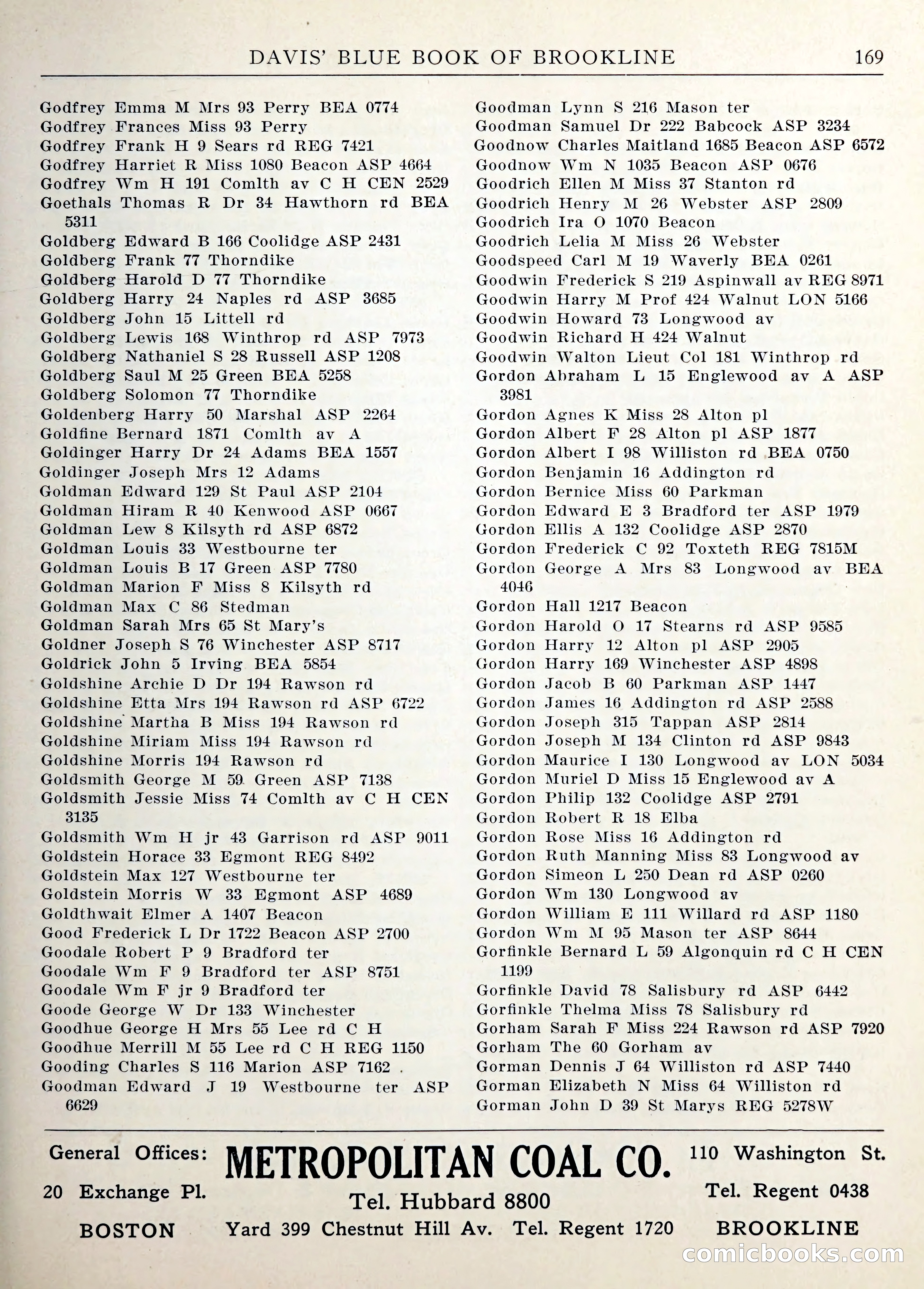 Davis' Blue Book of Brookline — page 172 of 253