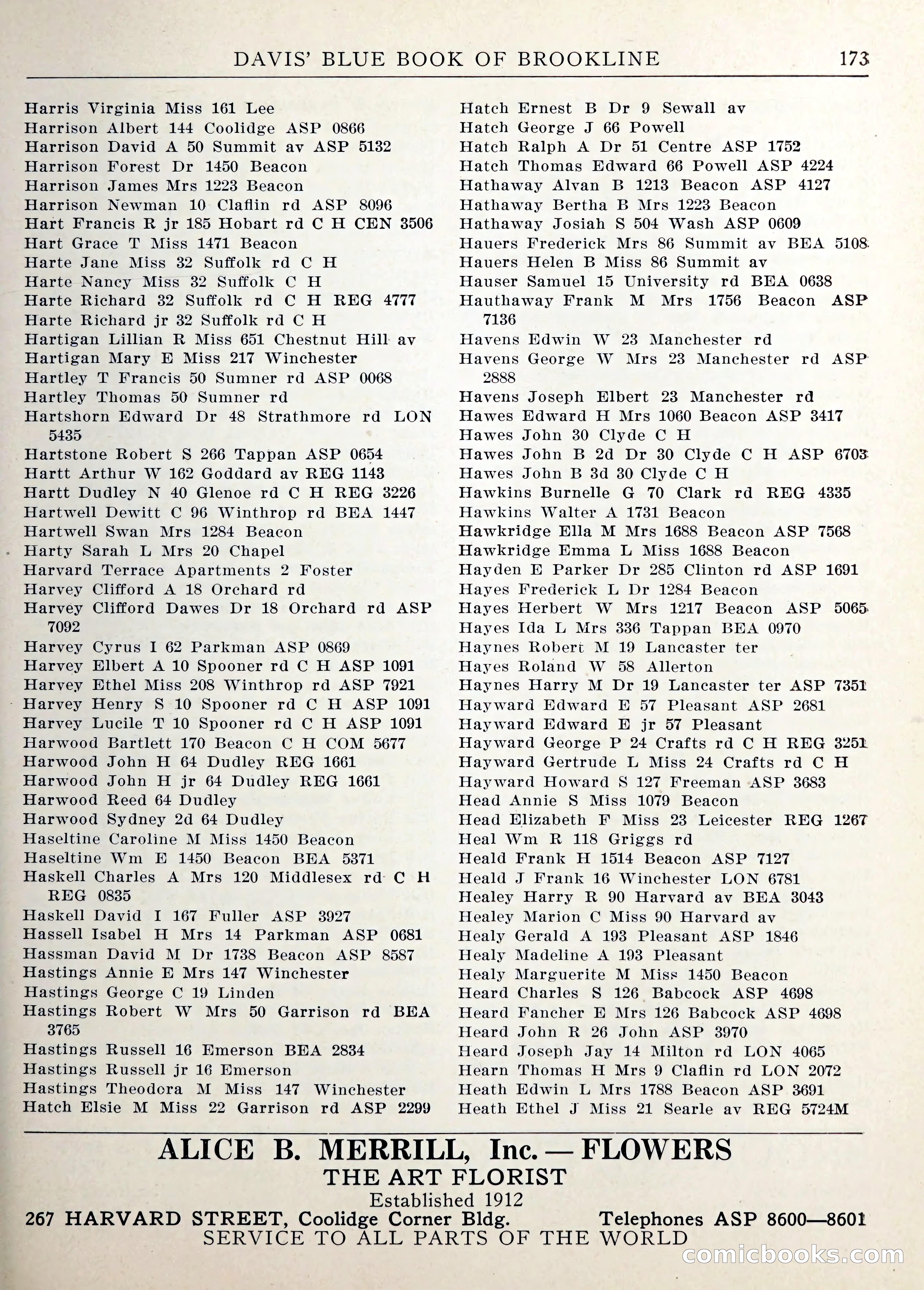 Davis' Blue Book of Brookline — page 176 of 253
