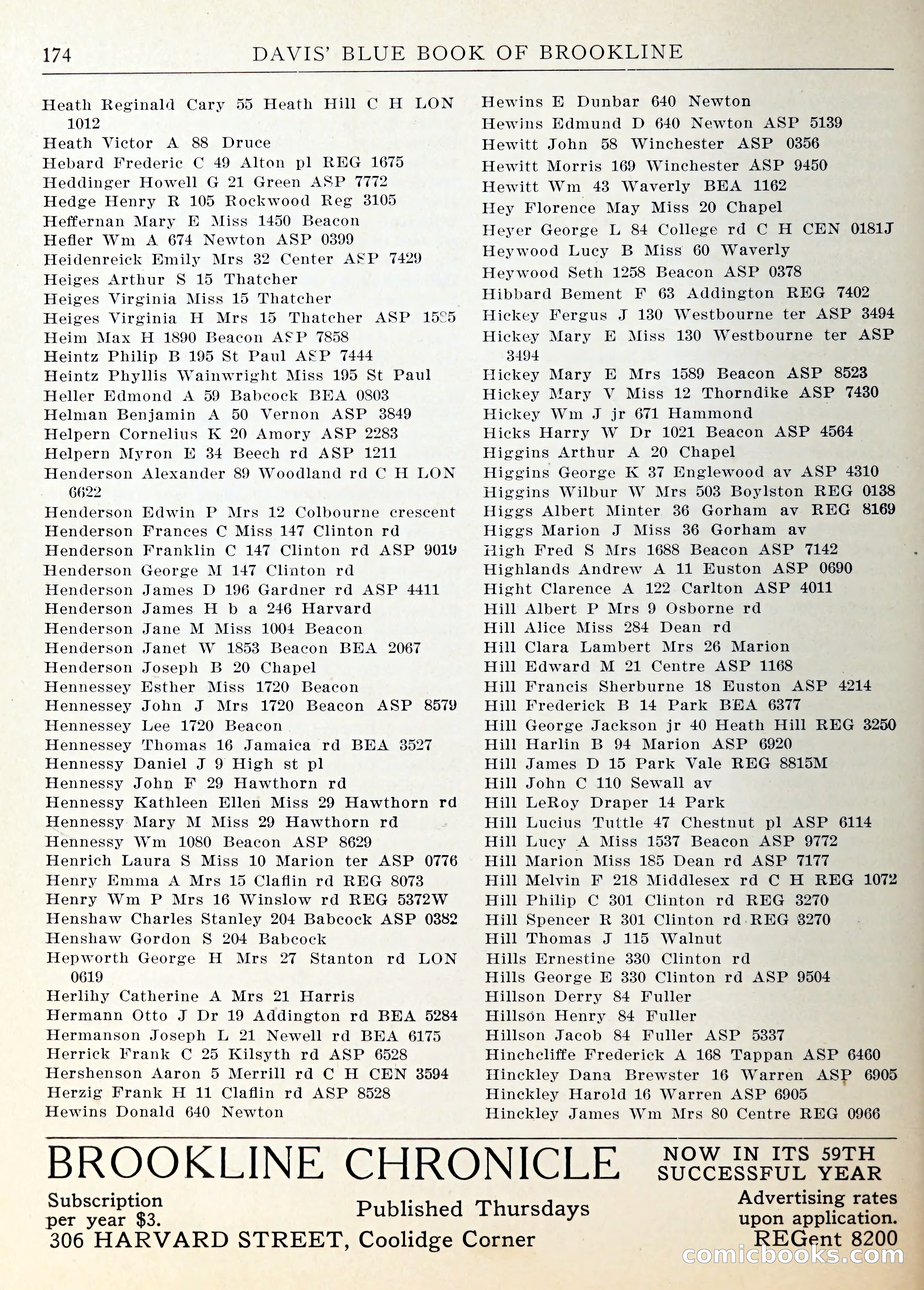 Davis' Blue Book of Brookline — page 177 of 253