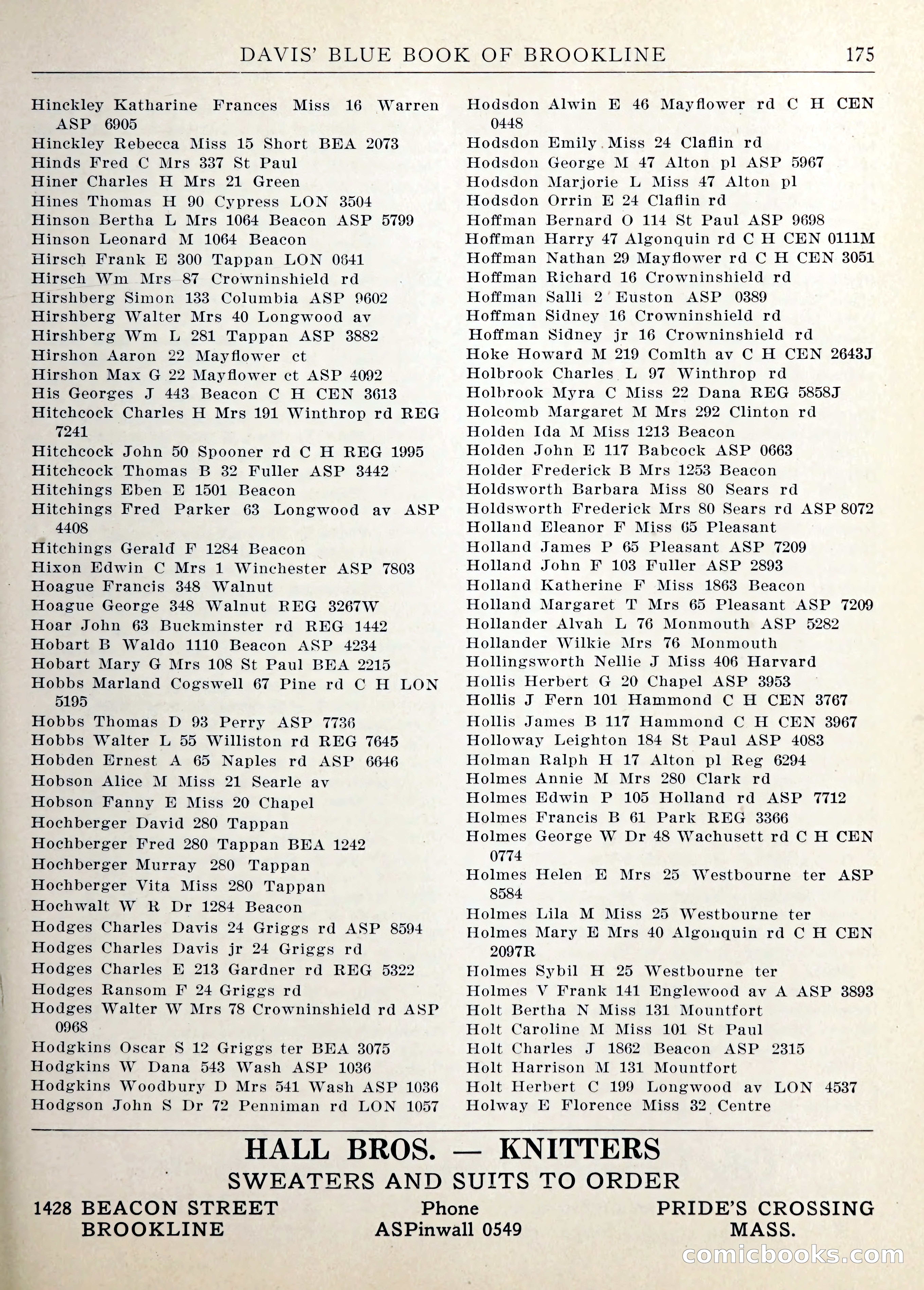 Davis' Blue Book of Brookline — page 178 of 253