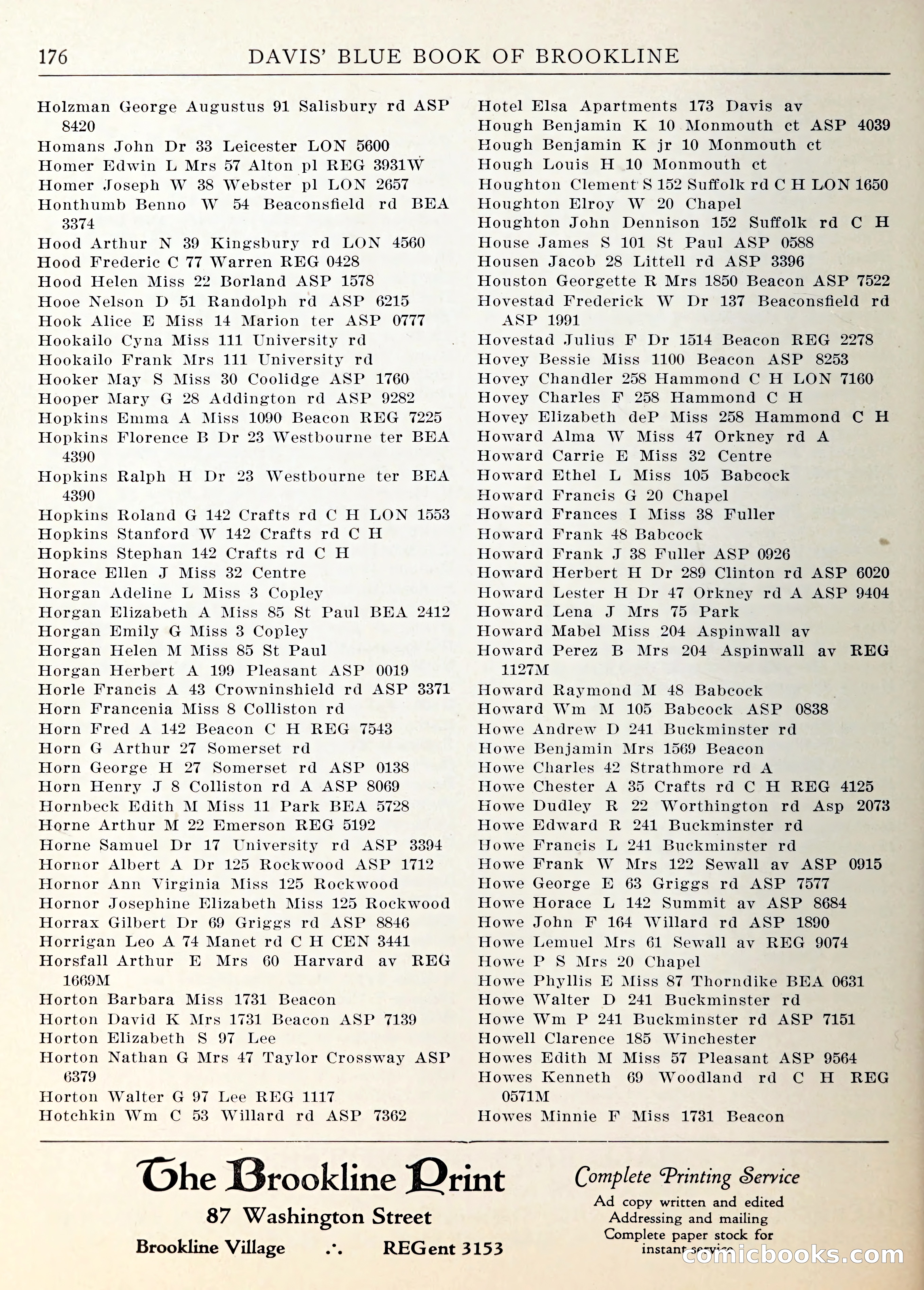 Davis' Blue Book of Brookline — page 179 of 253