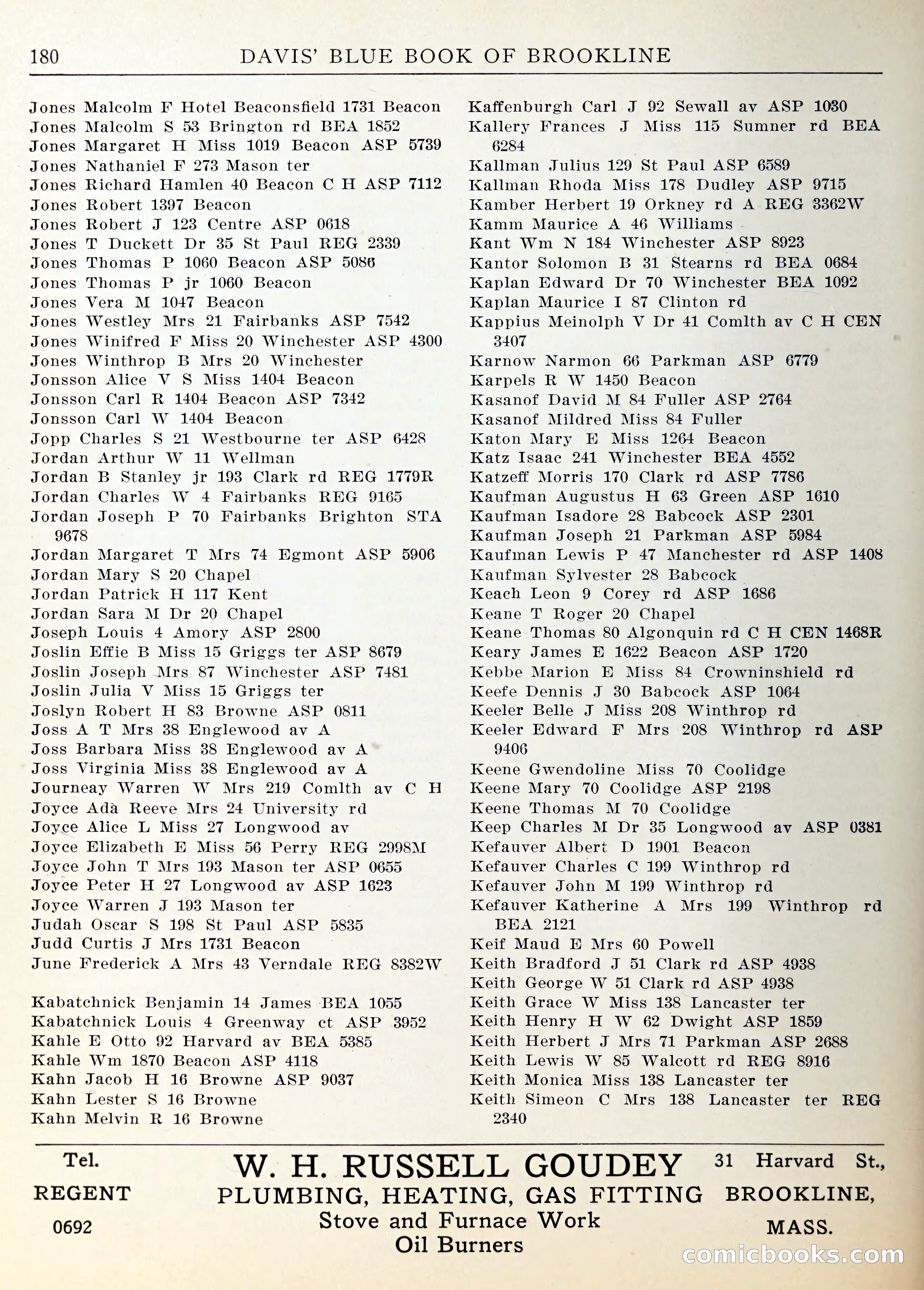 Davis' Blue Book of Brookline — page 183 of 253