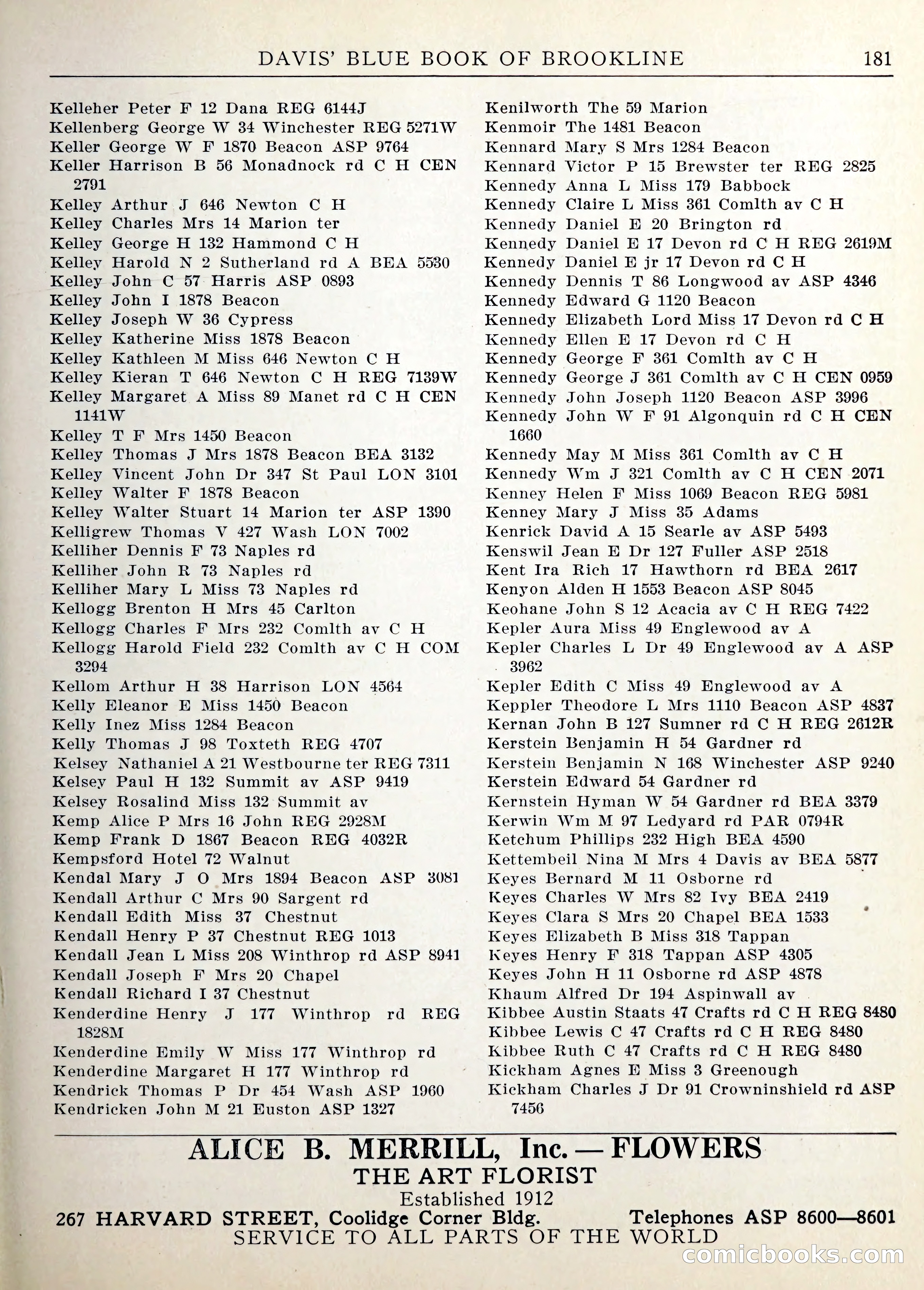 Davis' Blue Book of Brookline — page 184 of 253