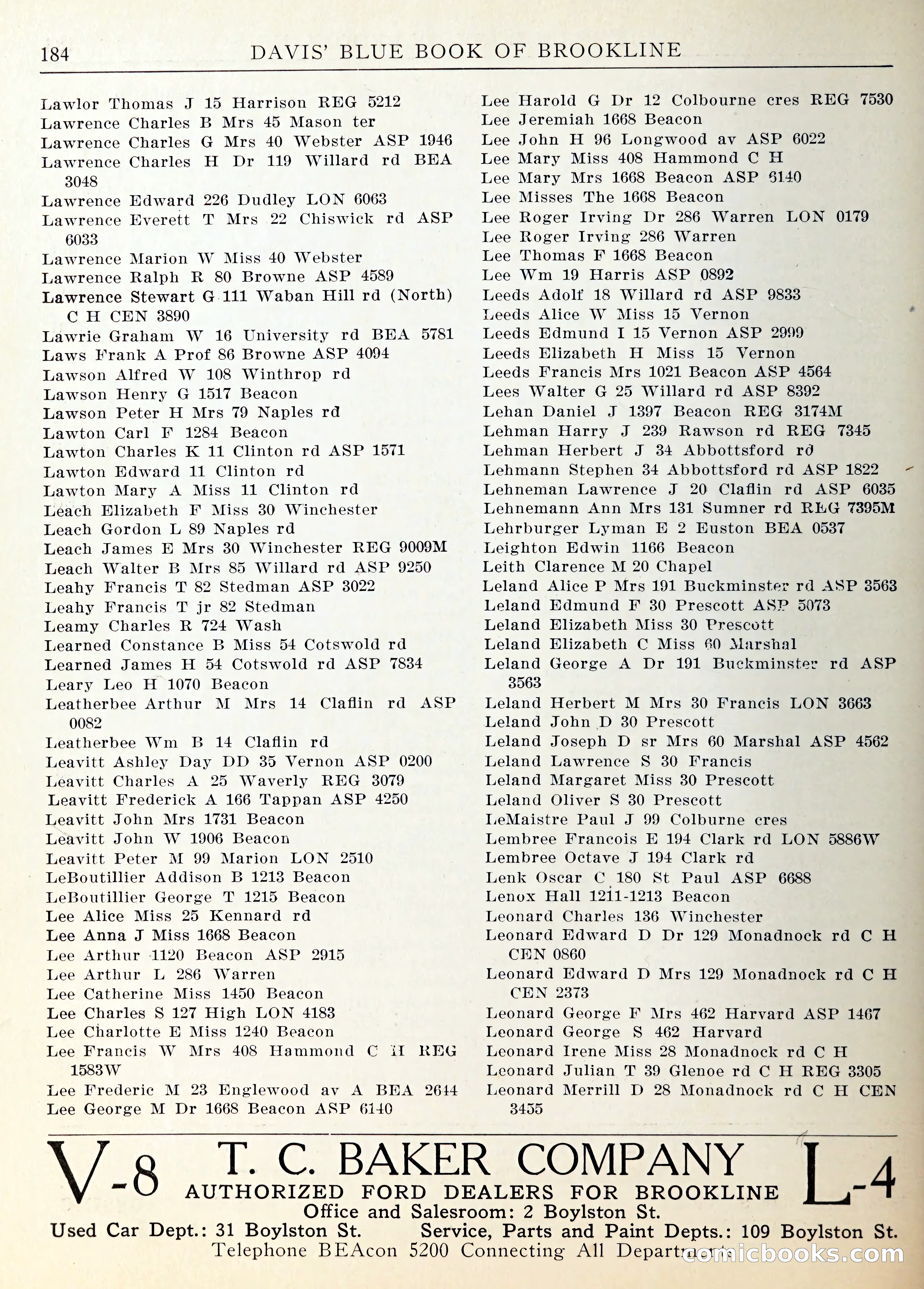 Davis' Blue Book of Brookline — page 187 of 253