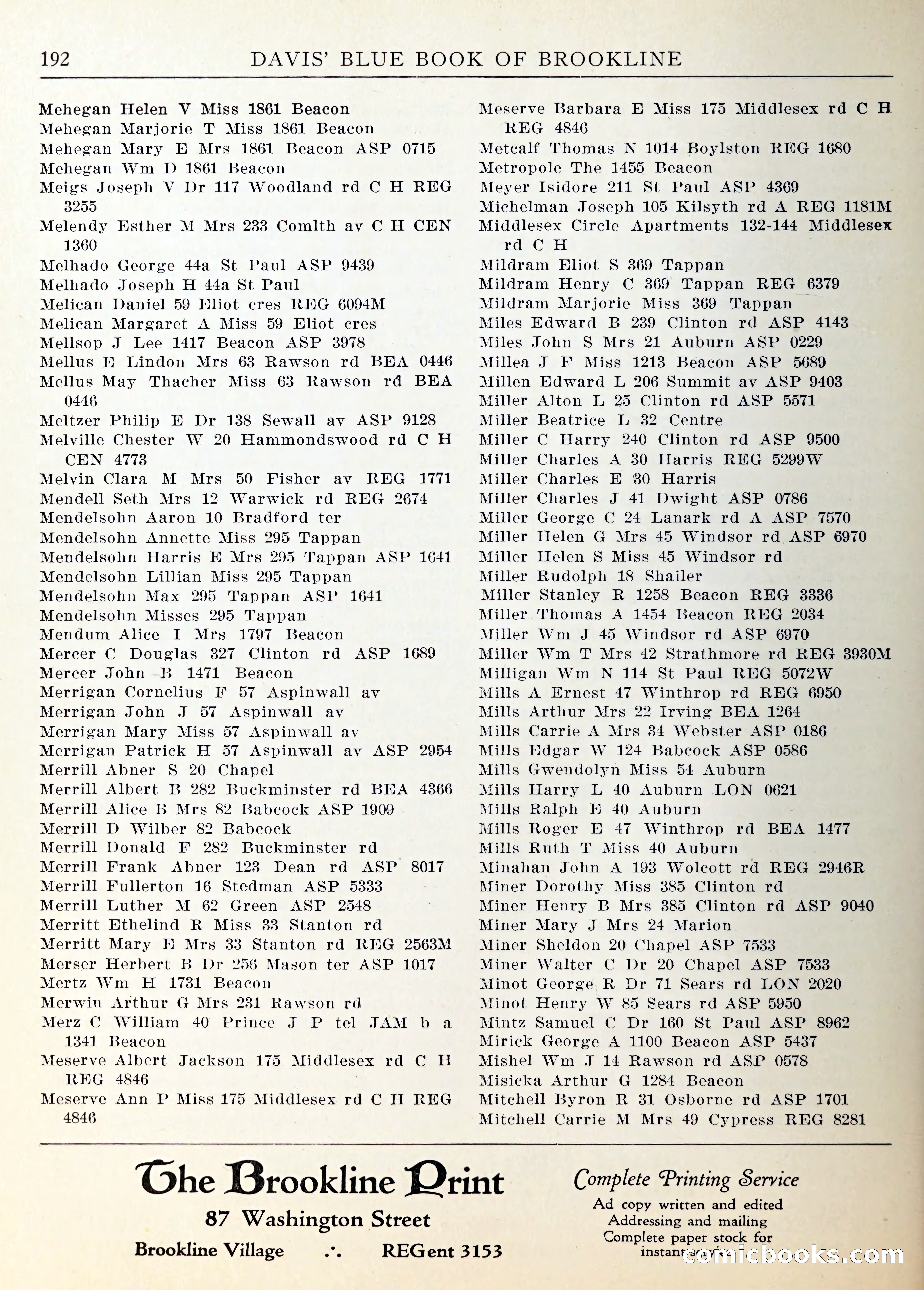 Davis' Blue Book of Brookline — page 195 of 253