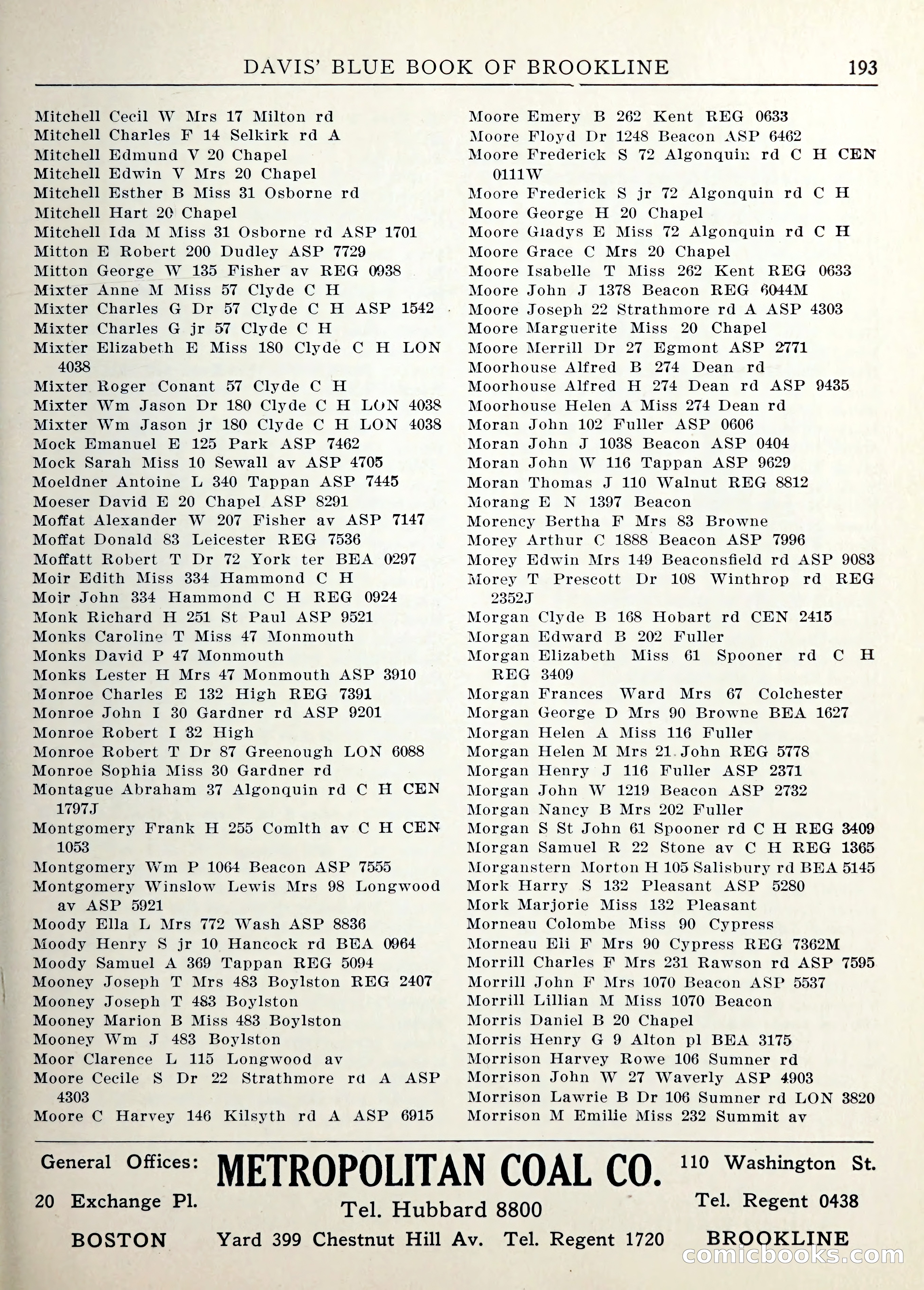 Davis' Blue Book of Brookline — page 196 of 253