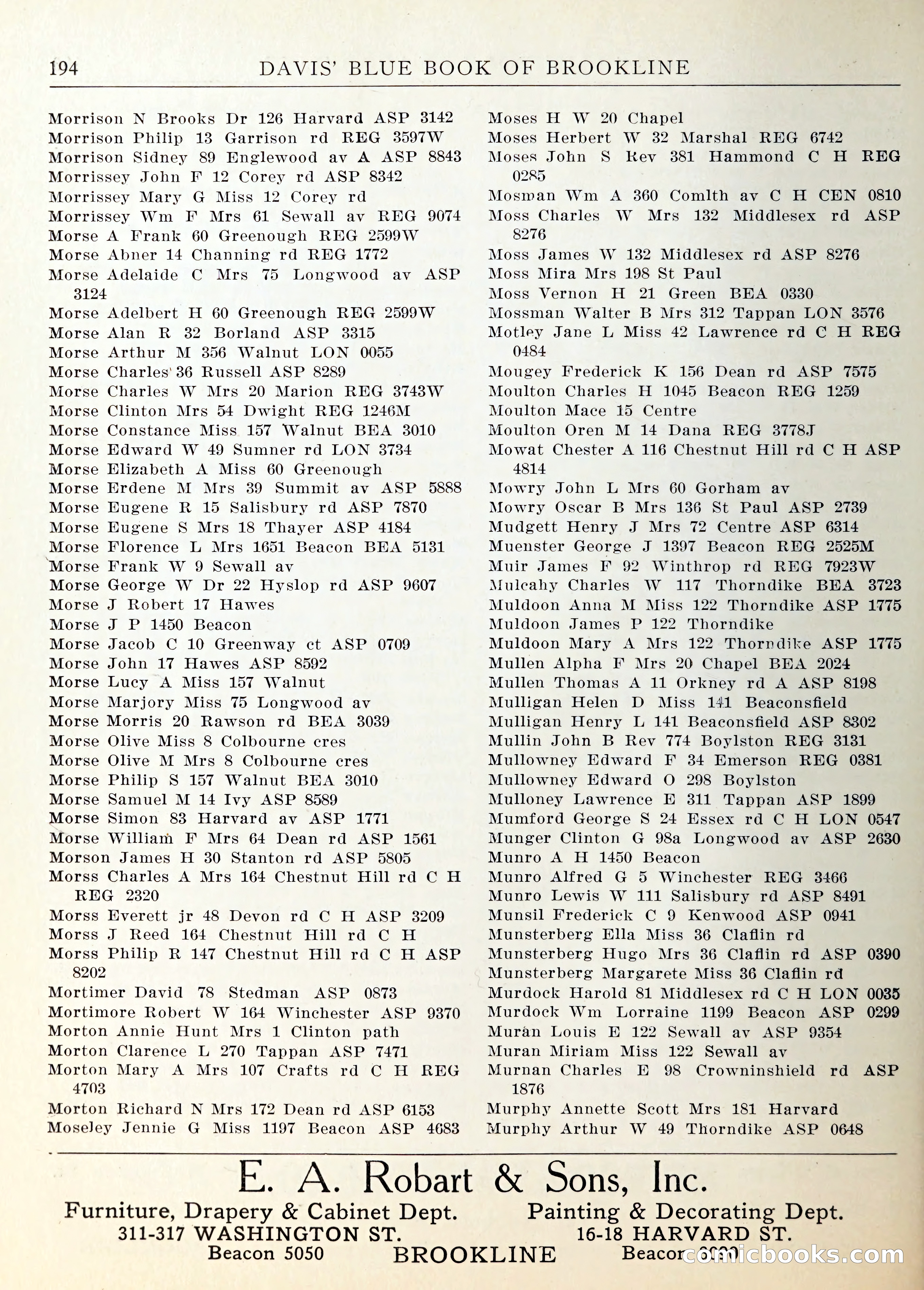 Davis' Blue Book of Brookline — page 197 of 253