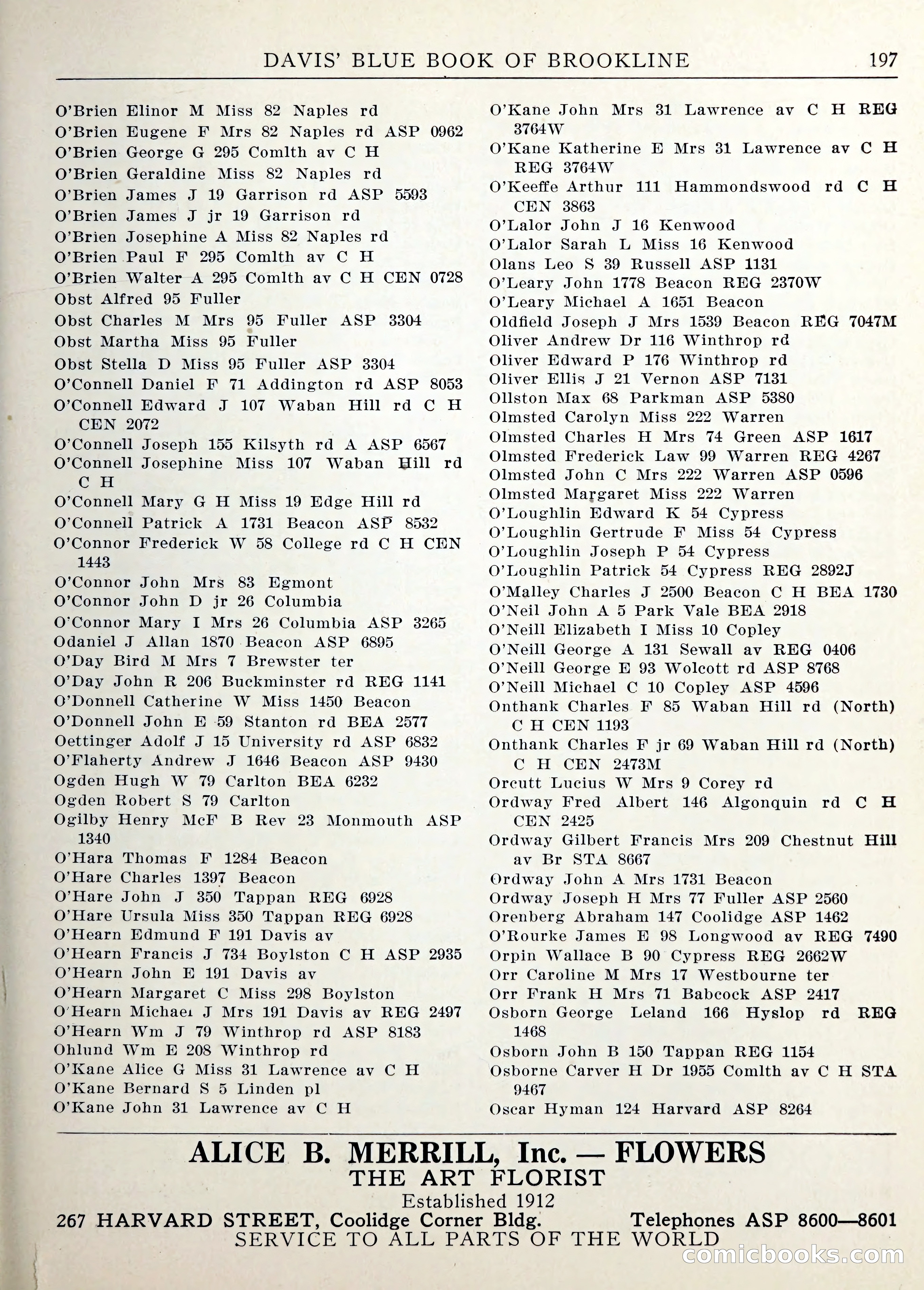 Davis' Blue Book of Brookline — page 200 of 253