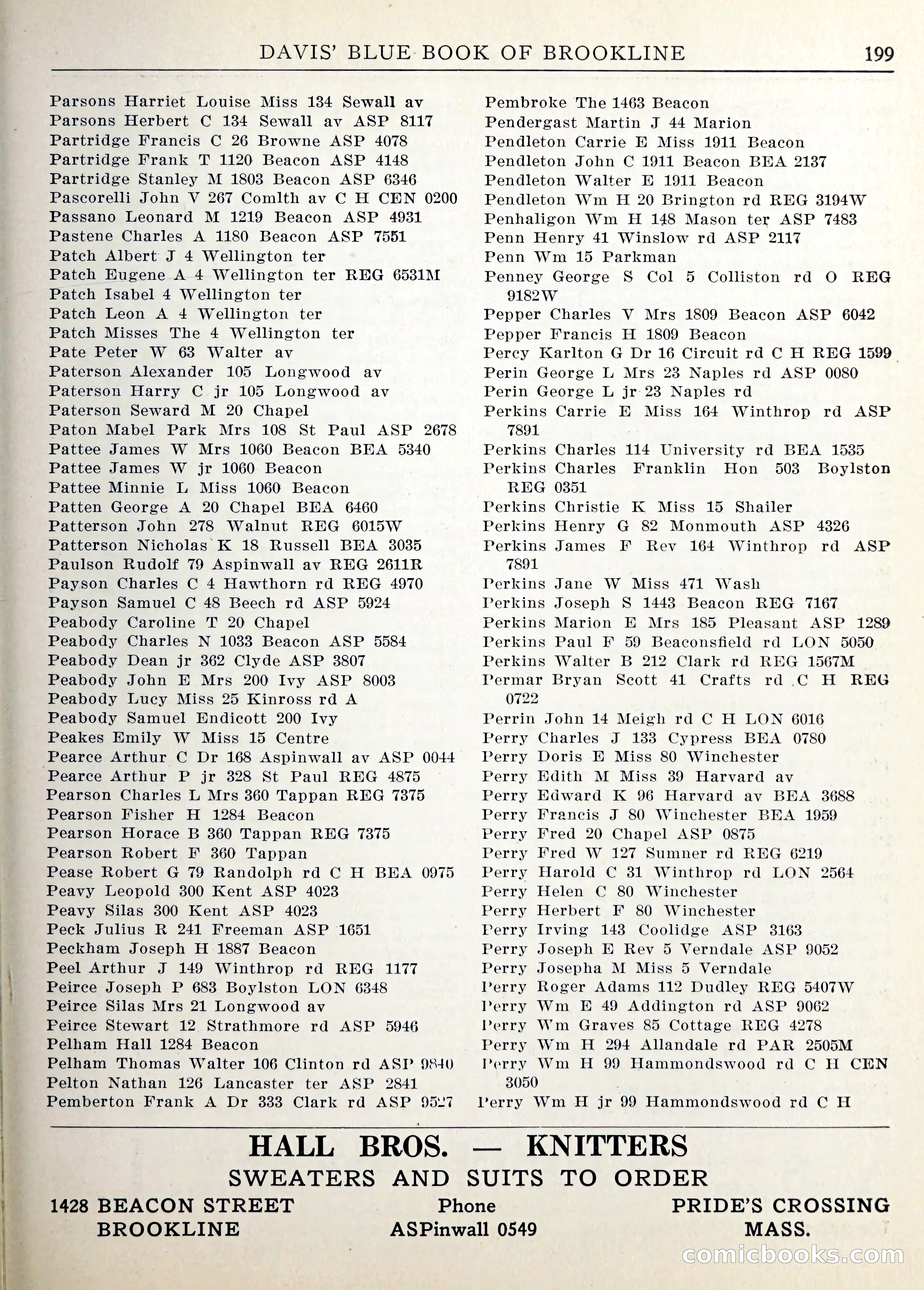 Davis' Blue Book of Brookline — page 202 of 253