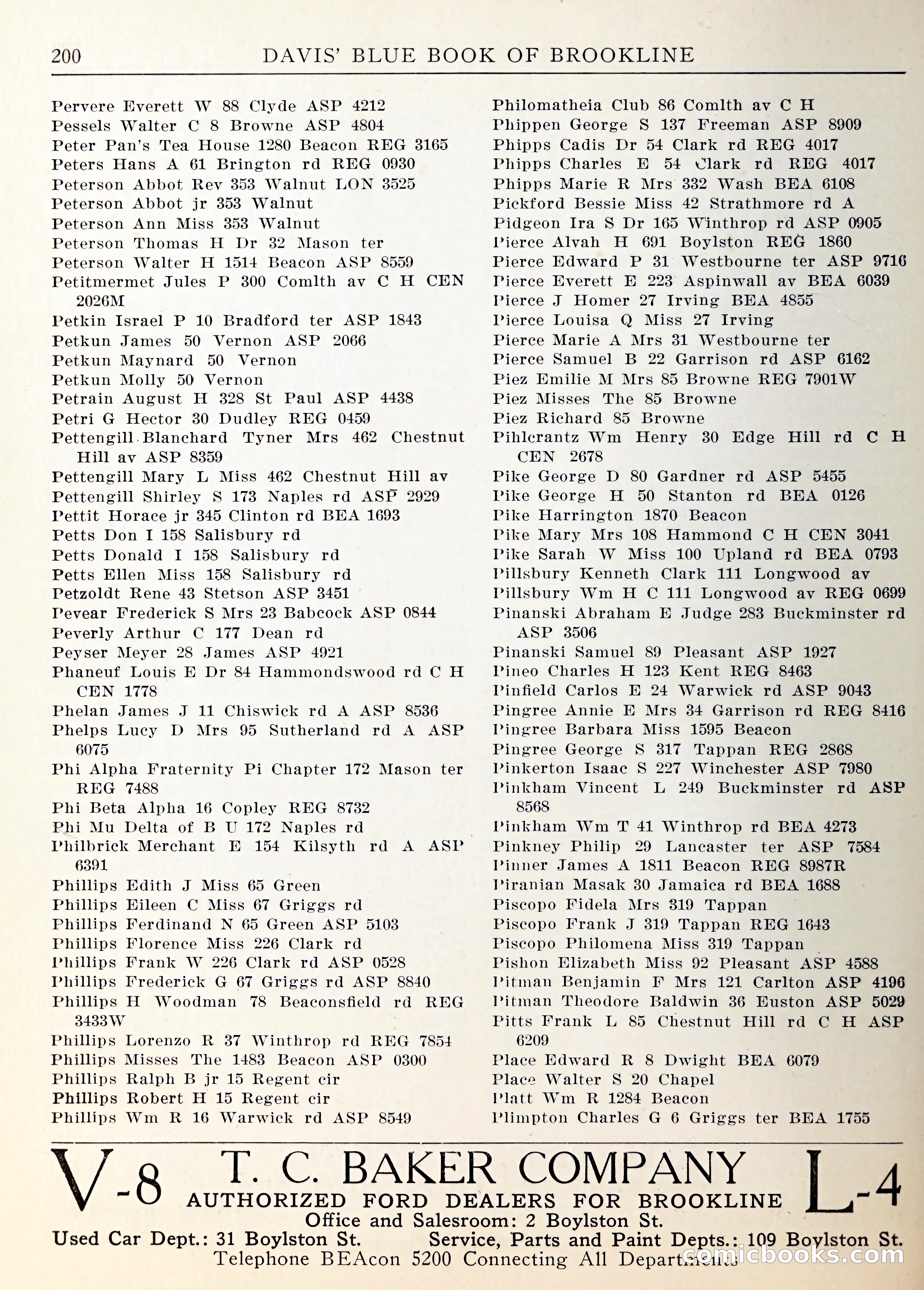 Davis' Blue Book of Brookline — page 203 of 253