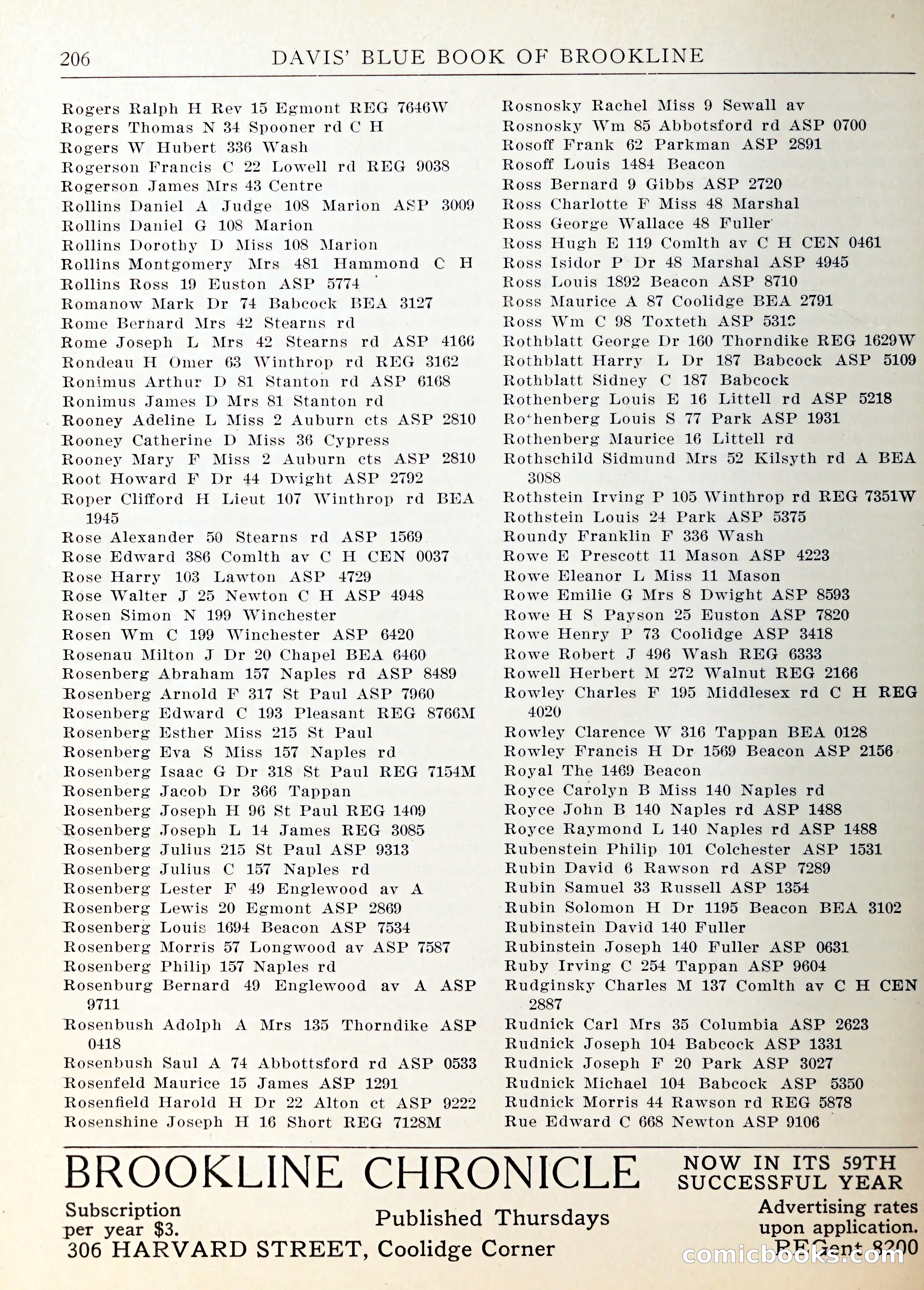 Davis' Blue Book of Brookline — page 209 of 253