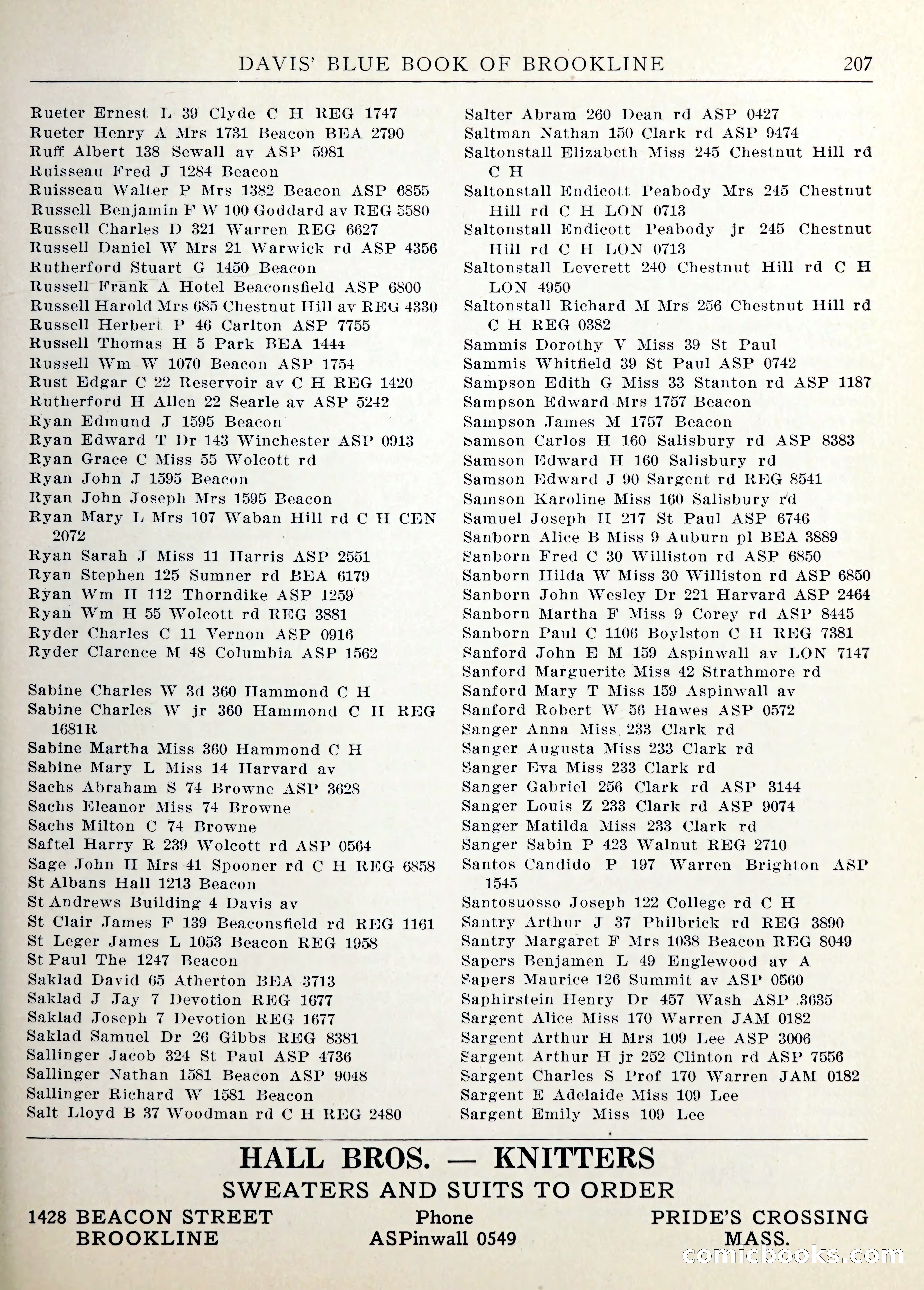 Davis' Blue Book of Brookline — page 210 of 253