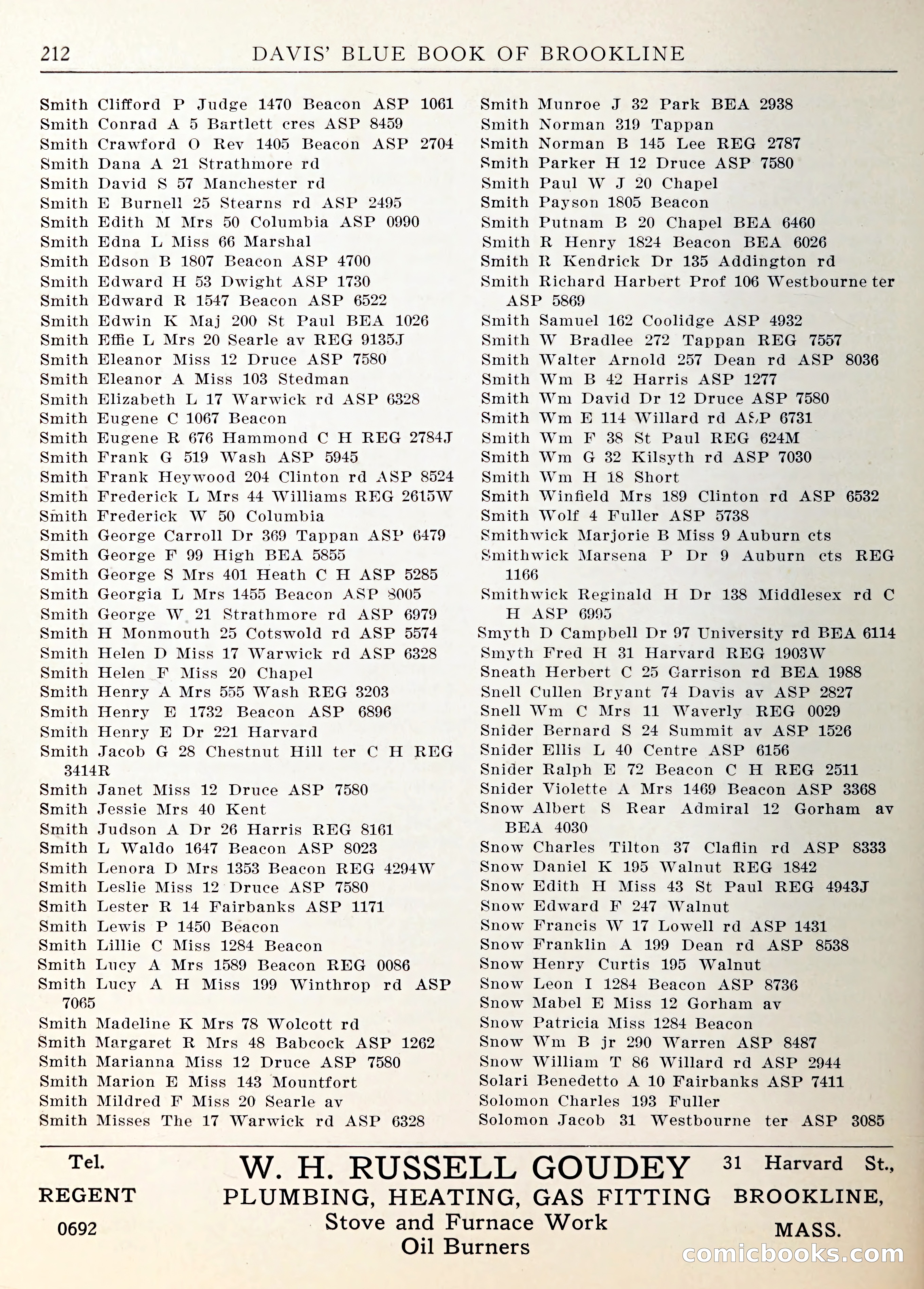 Davis' Blue Book of Brookline — page 215 of 253