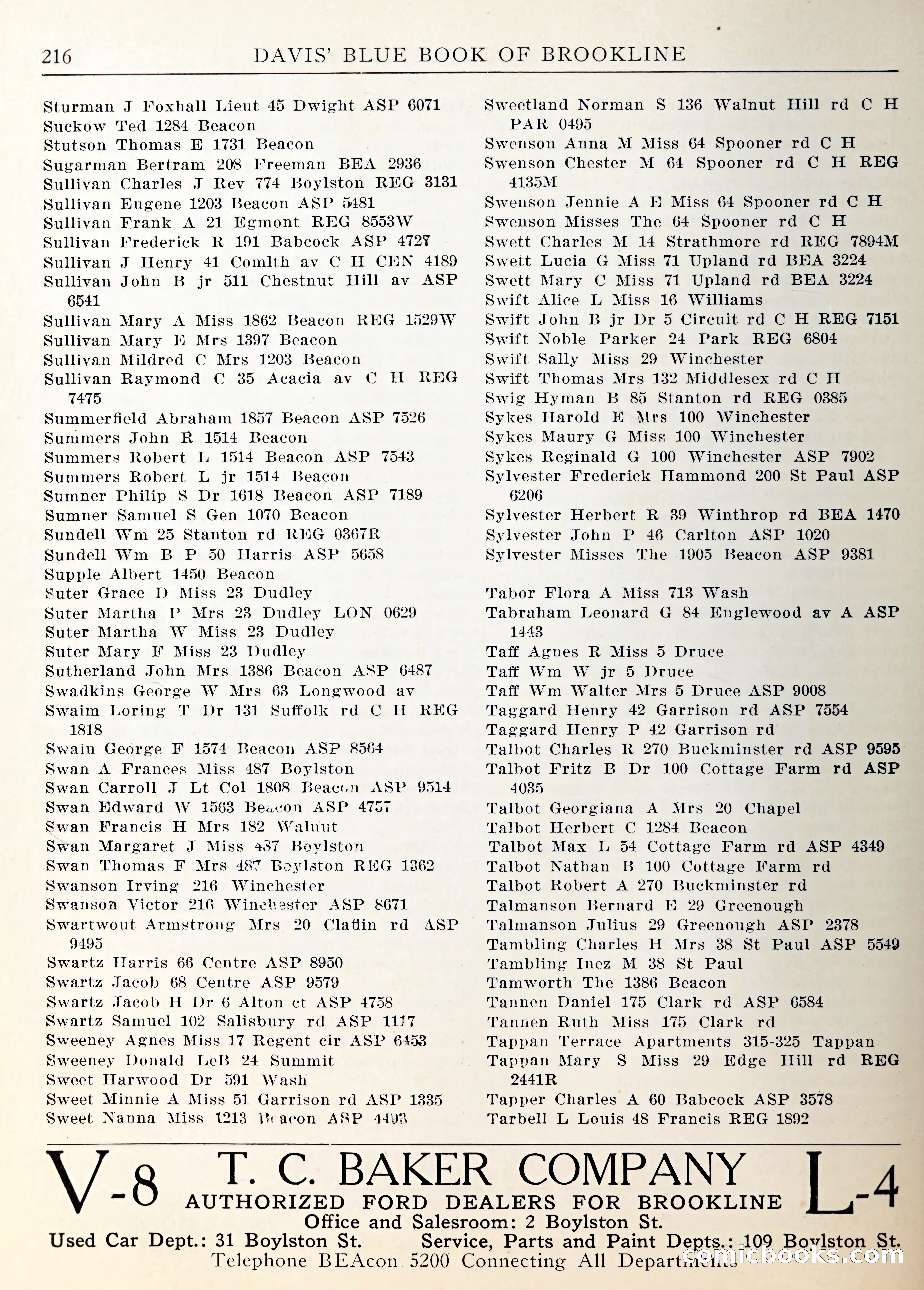 Davis' Blue Book of Brookline — page 219 of 253